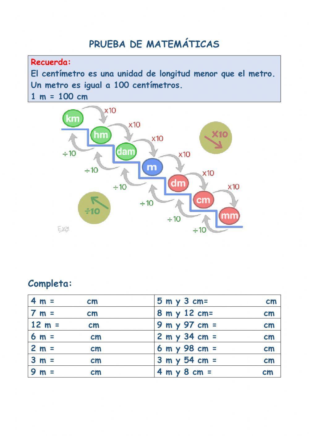 Prueba de matemáticas Prueba de matemáticas