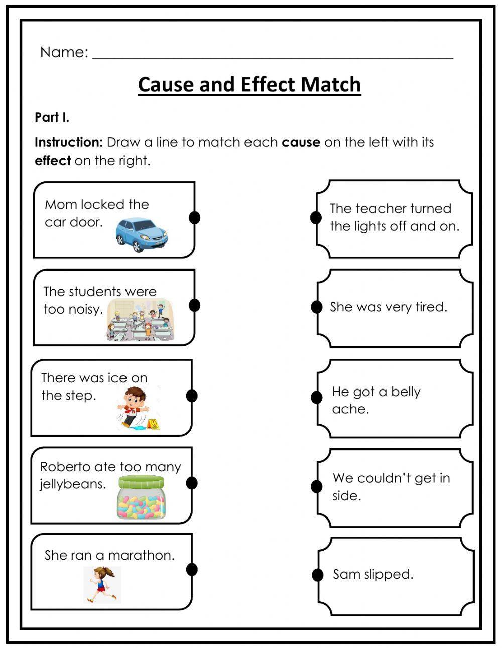 Cause And Effect Worksheets