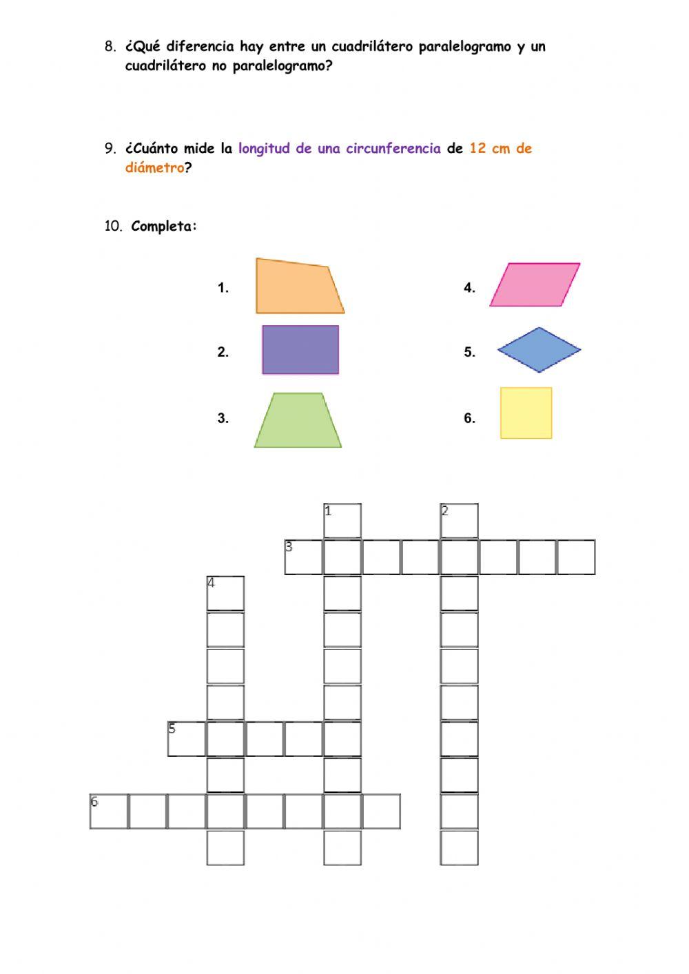 Matemáticas 5º. Las figuras planas