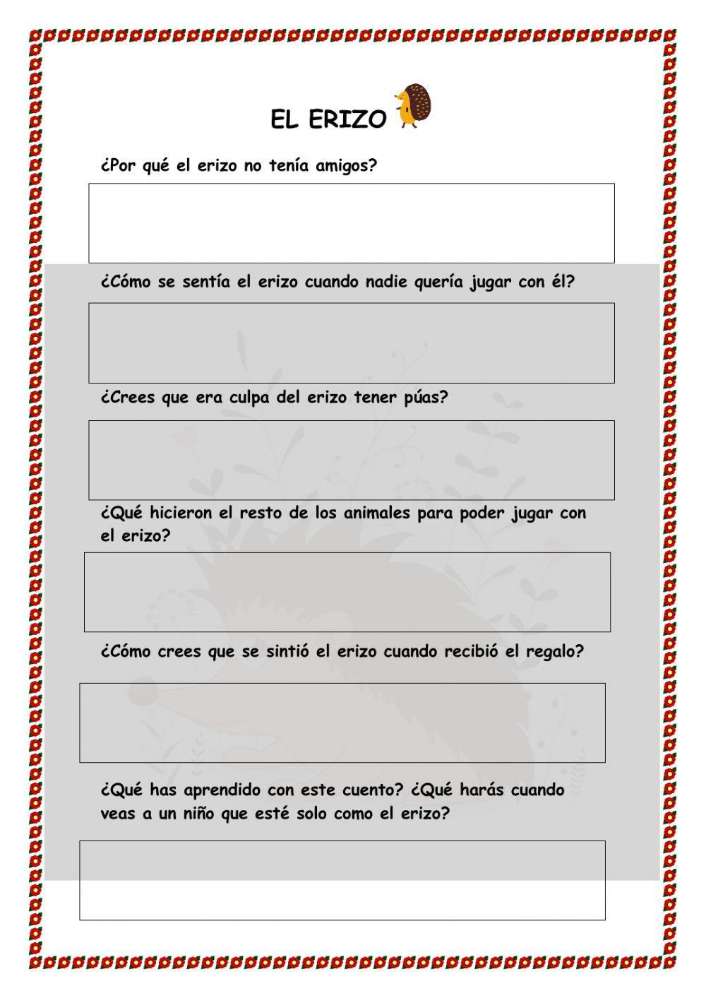 Cuento de -el erizo-