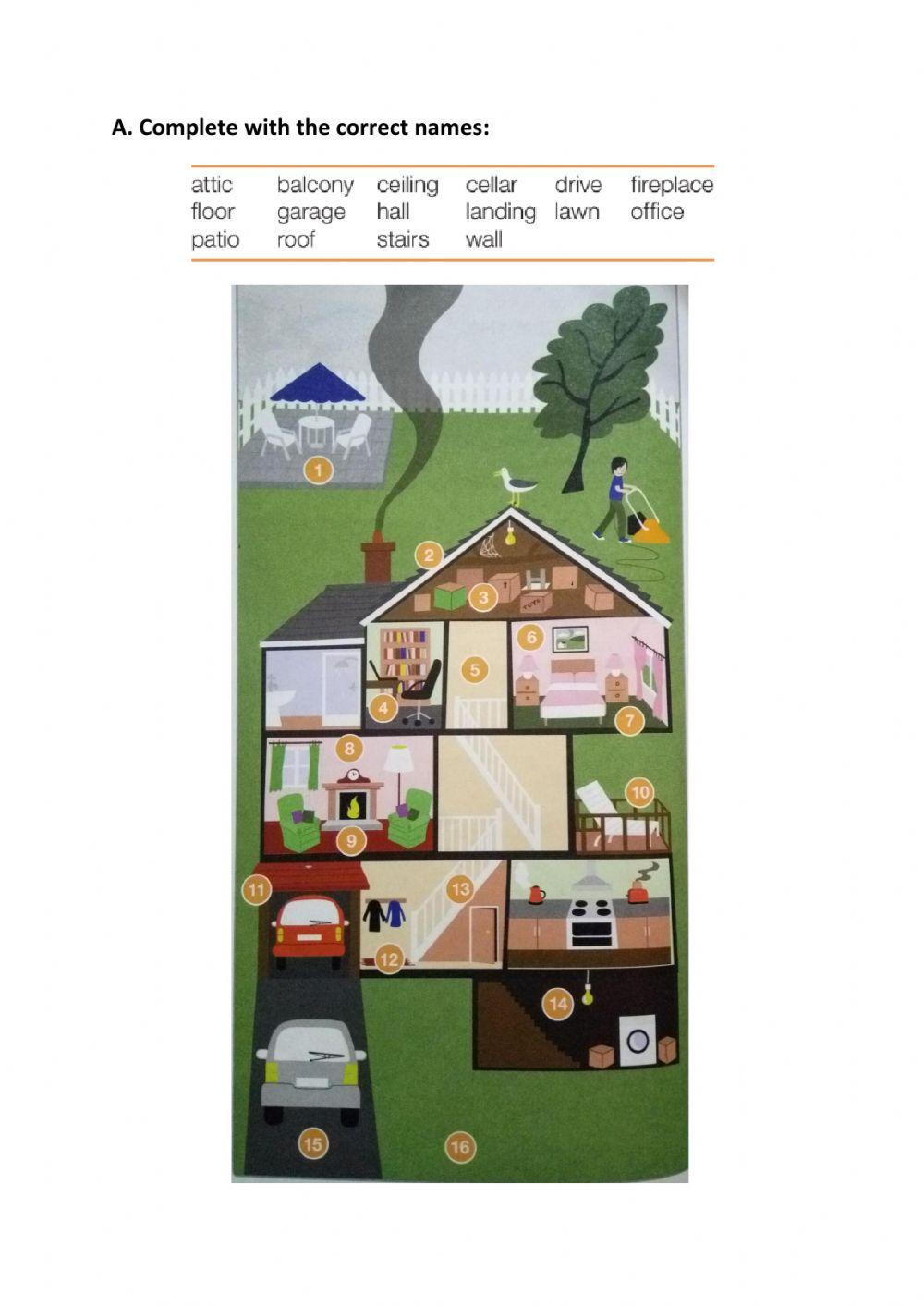 Vocabulary: parts of the house and furniture