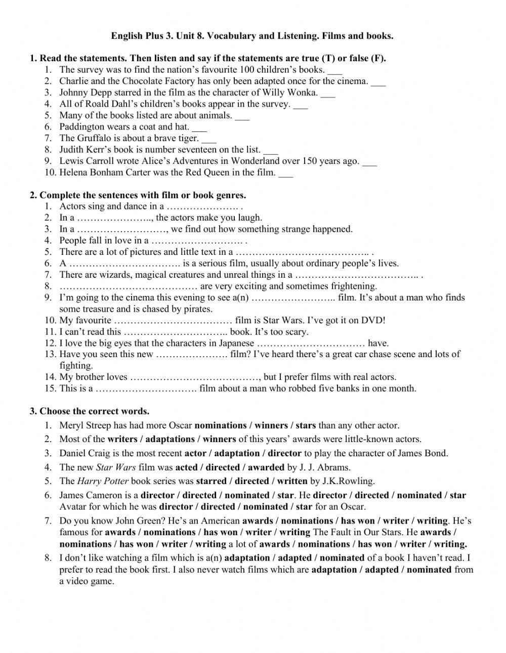 English Plus 3 Answer Key