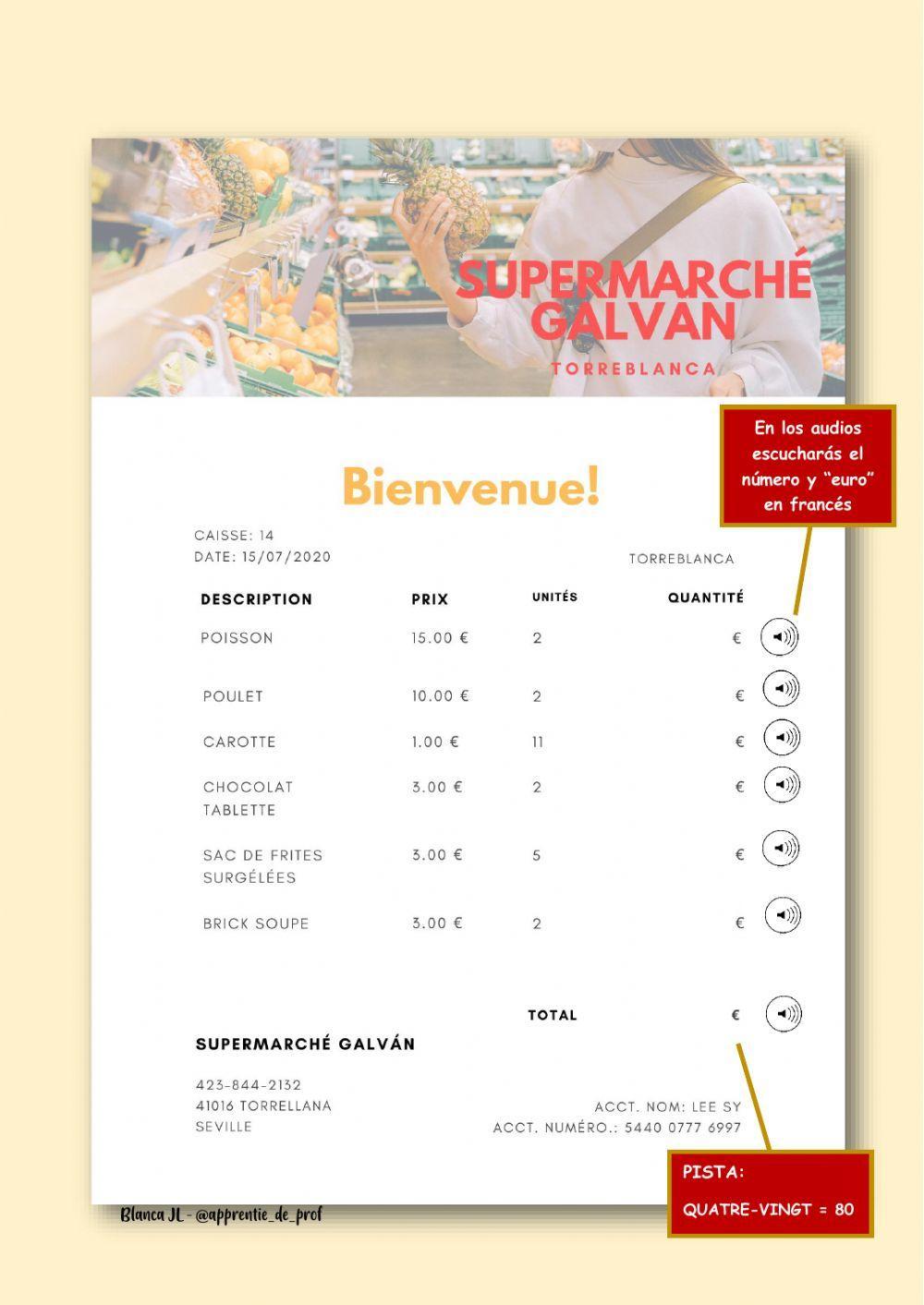 Ma liste pour le supermarché Ma liste pour le supermarché