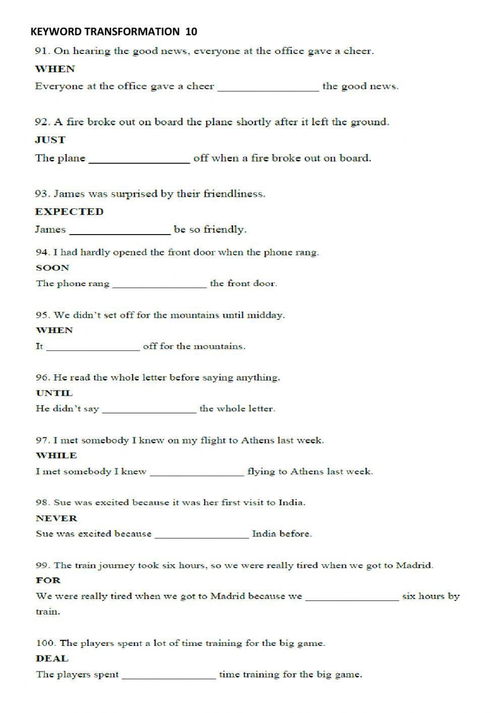 Keyword transformation 10