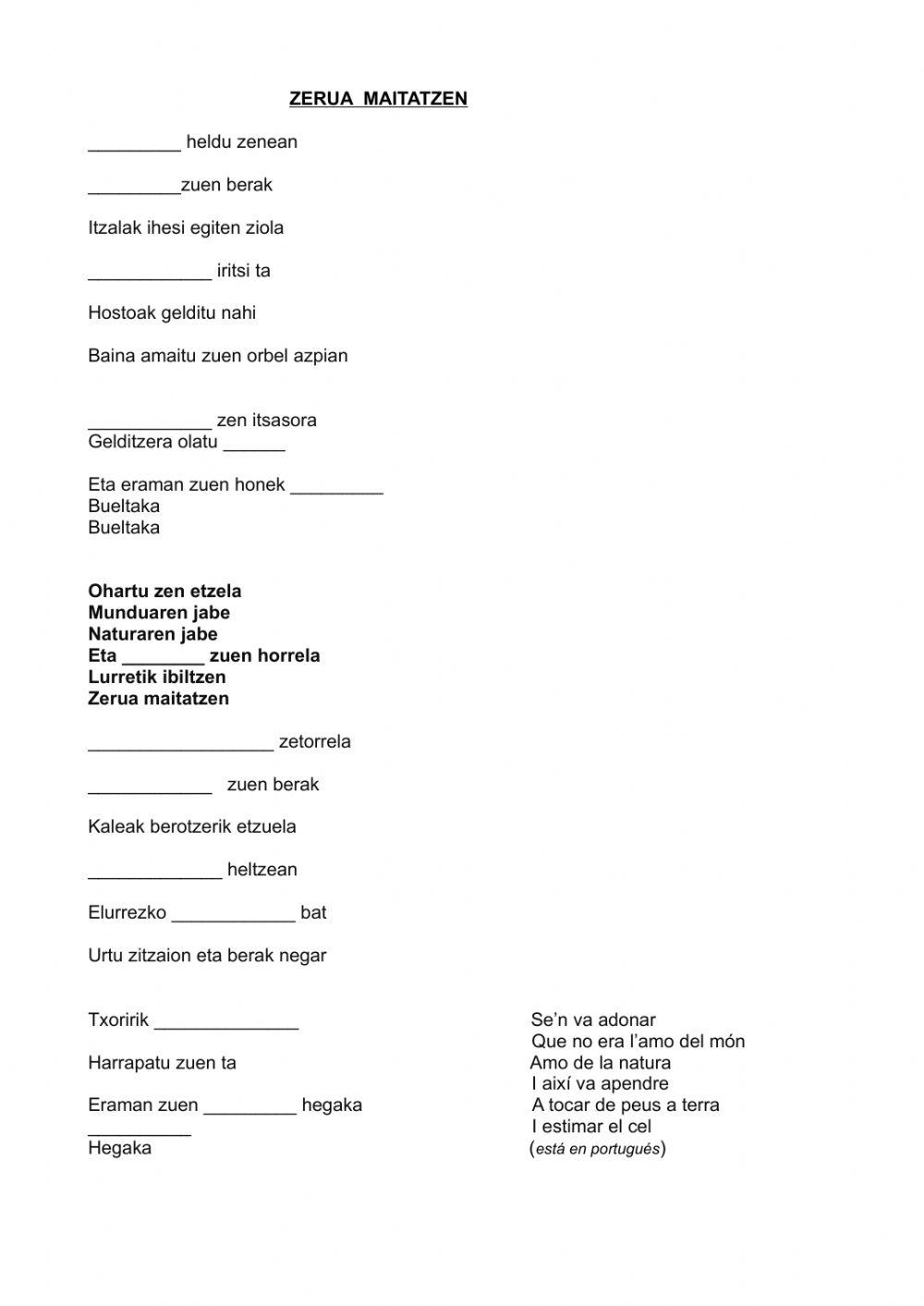 Zerua maitatzen
