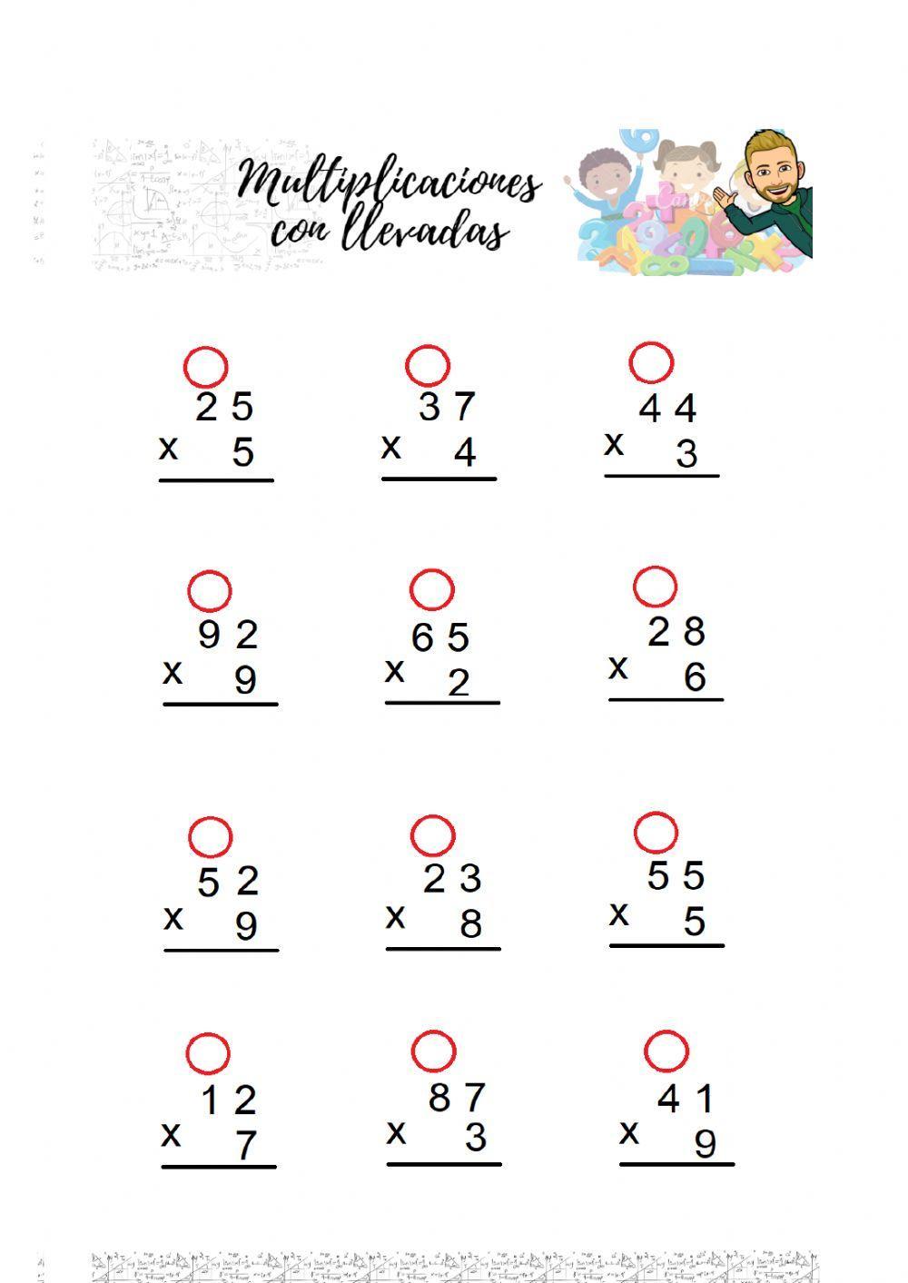 Multiplicaciones con llevadas 2ºEP