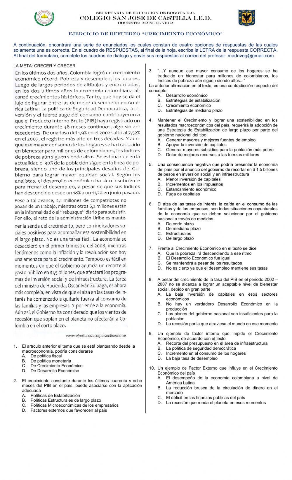 Refuerzo Crecimiento económico