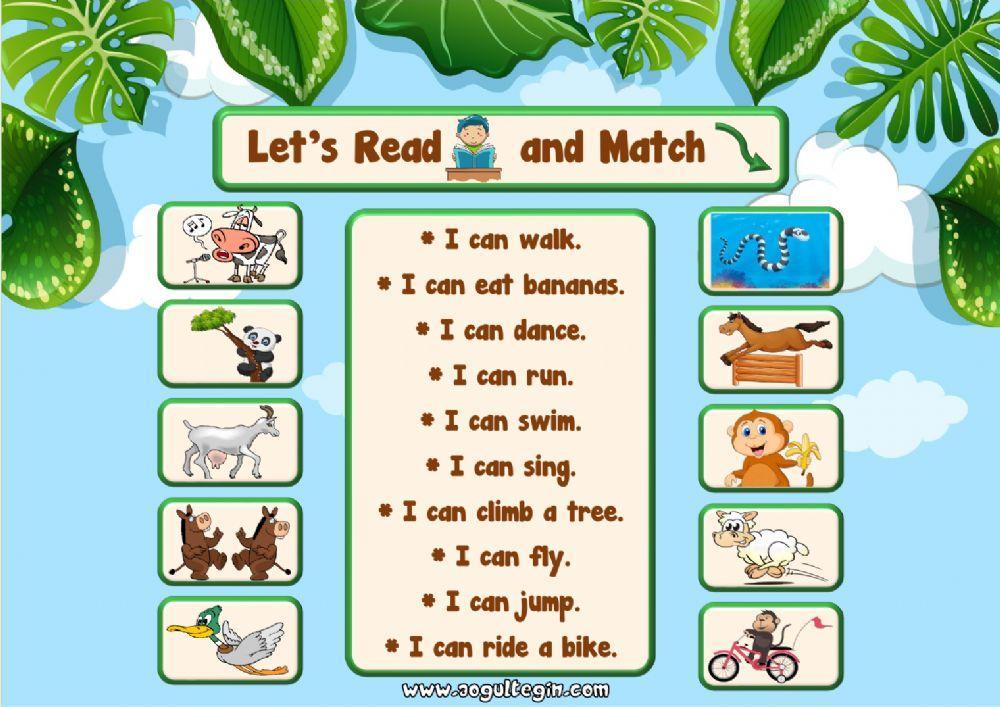 2.10. Animals - Let's Read and Match 2