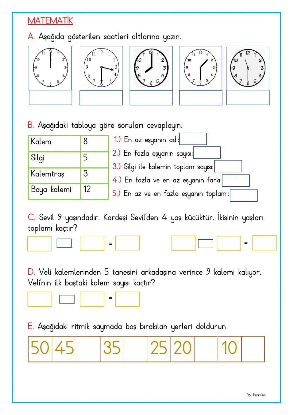 Günlük çalışma 30