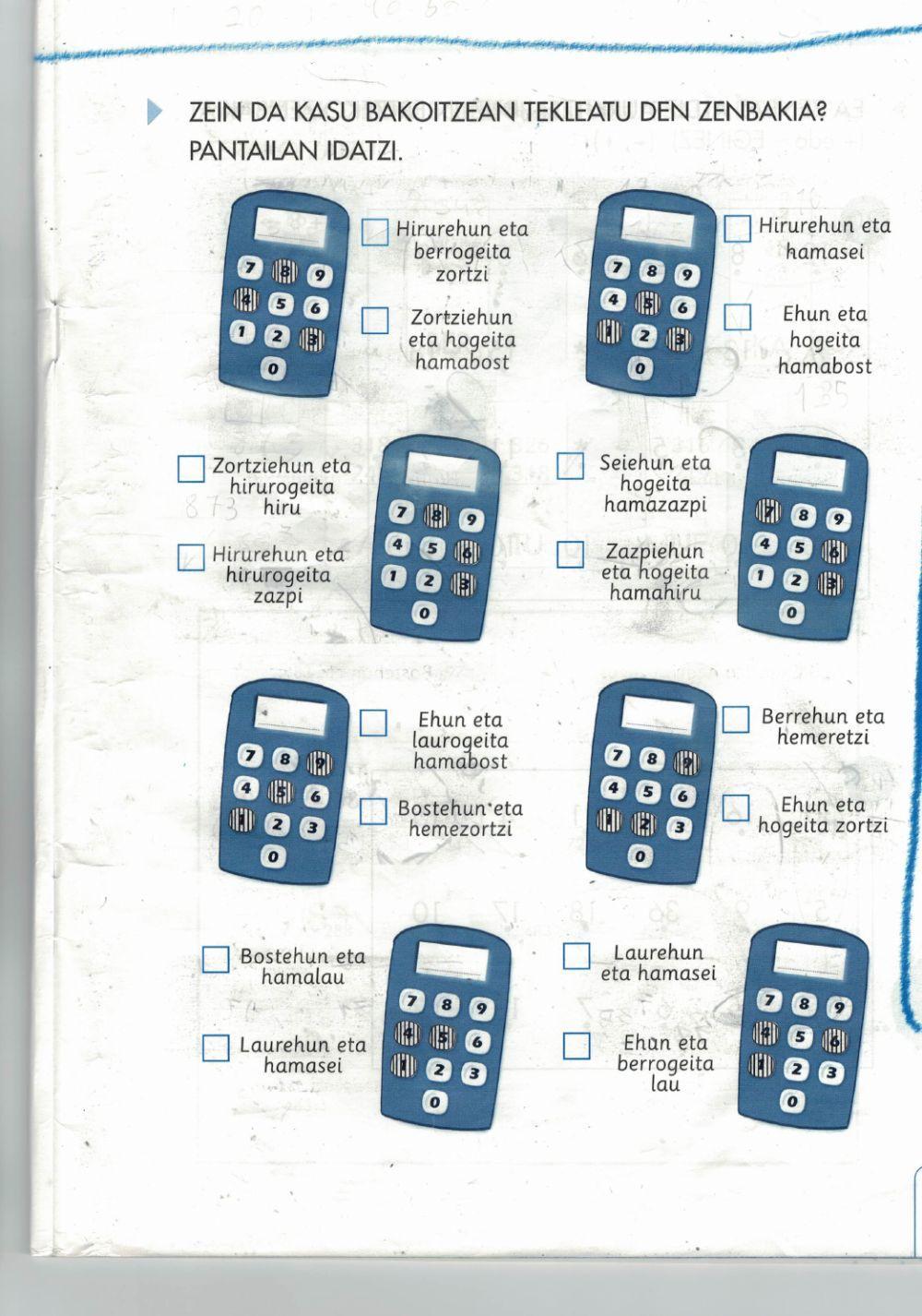 Zenbakia kalkulagailuan jarri