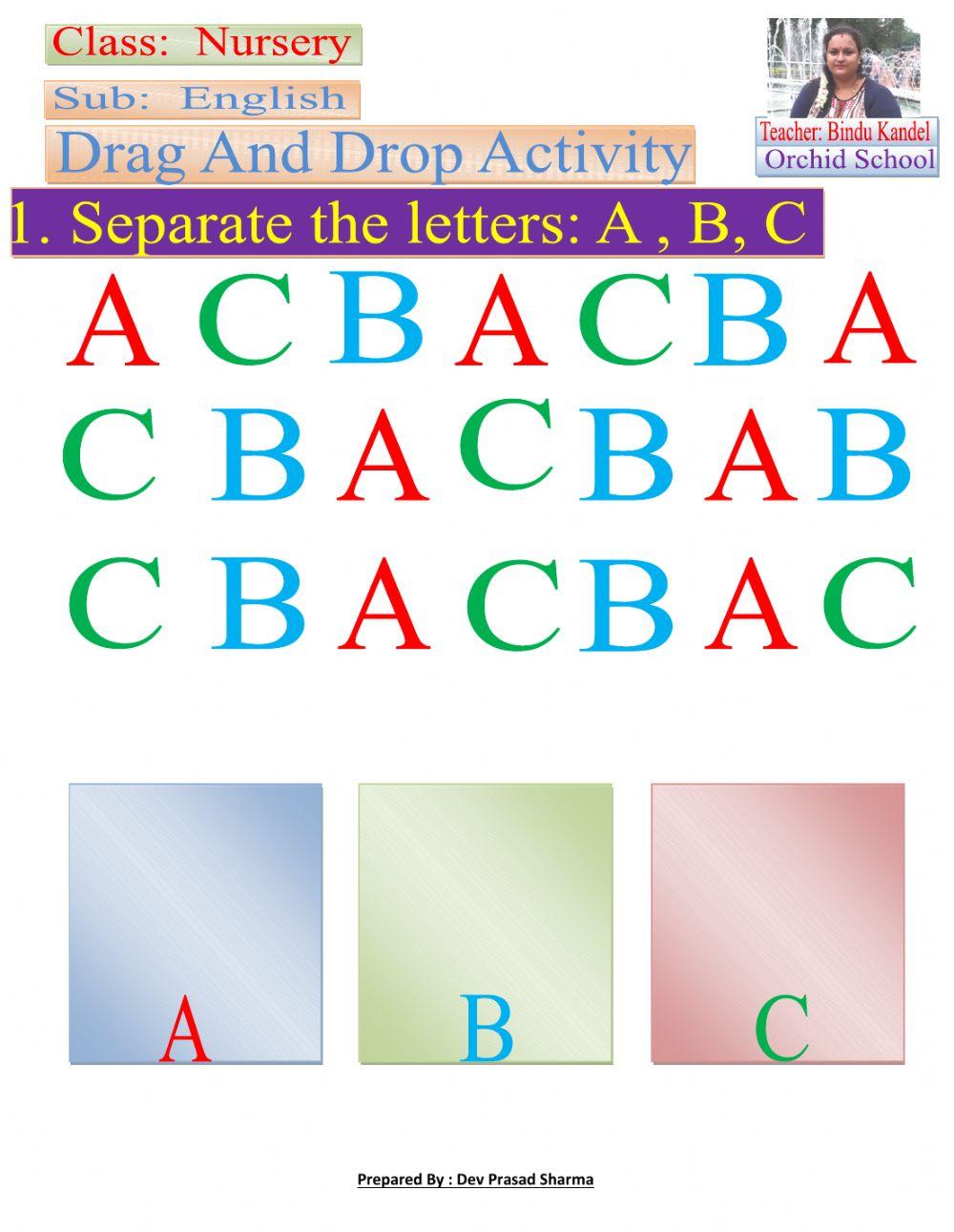 Select letter A,B,C