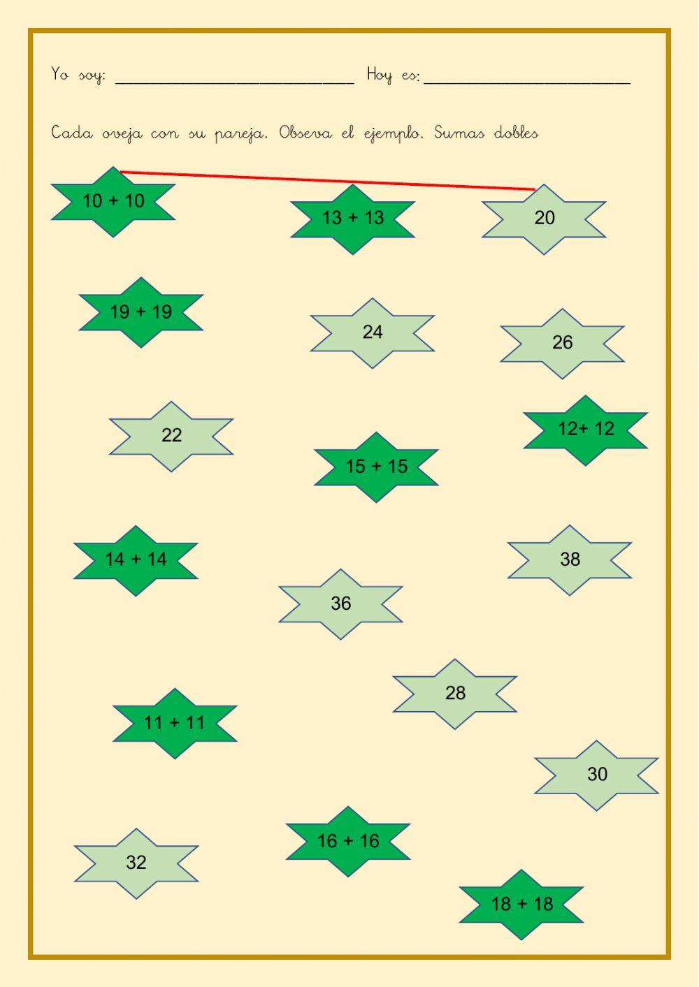 OAOA Cada oveja con su pareja. Sumas dobles 3