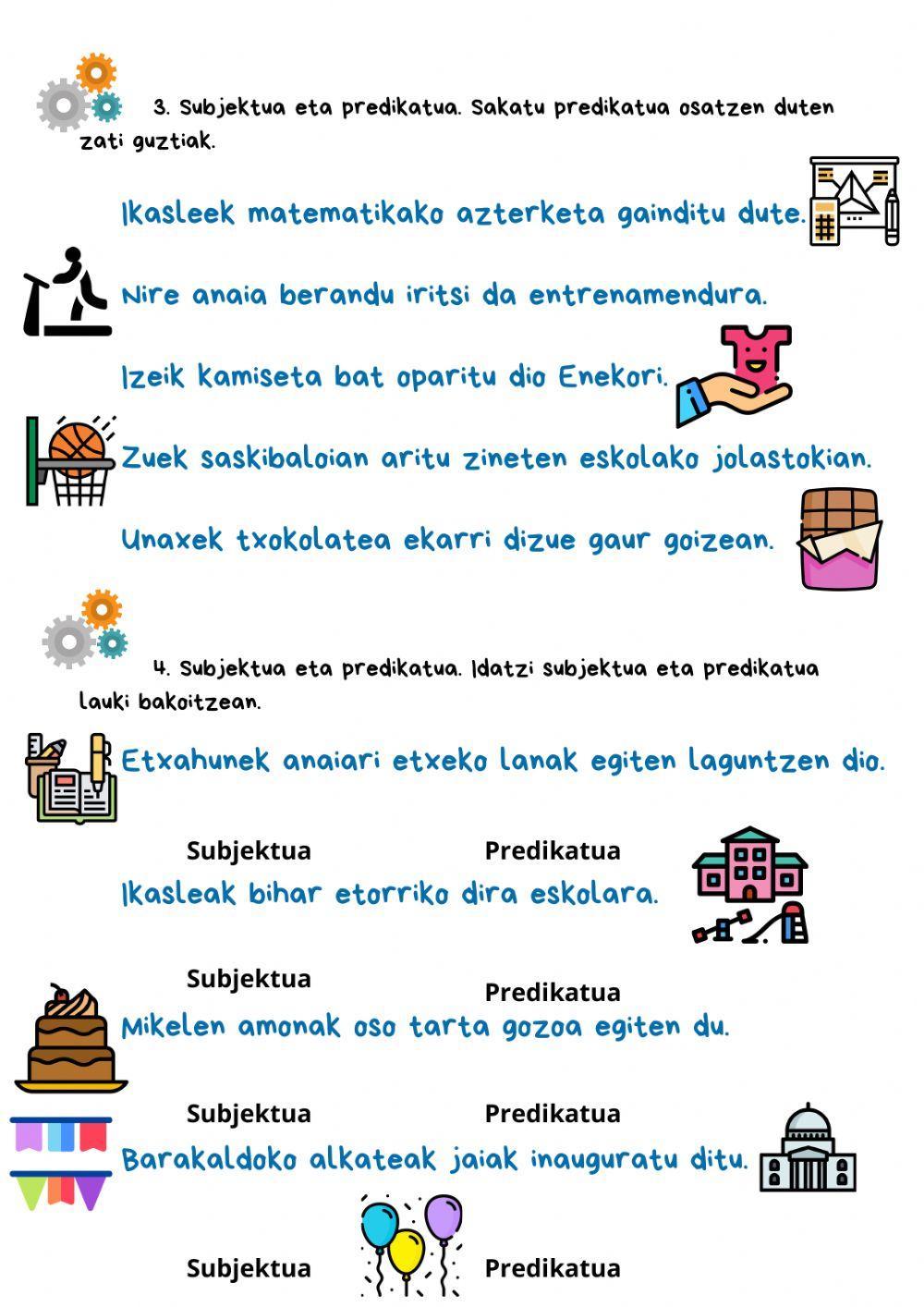 Subjektua eta predikatua