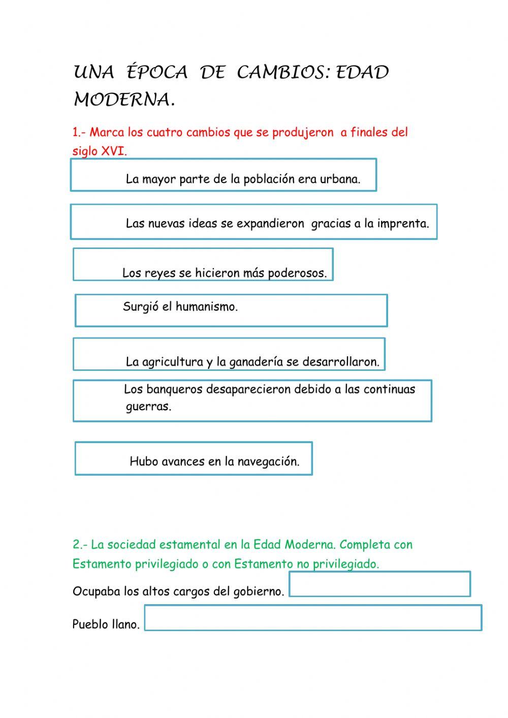 Sociedad y economía Edad Moderna