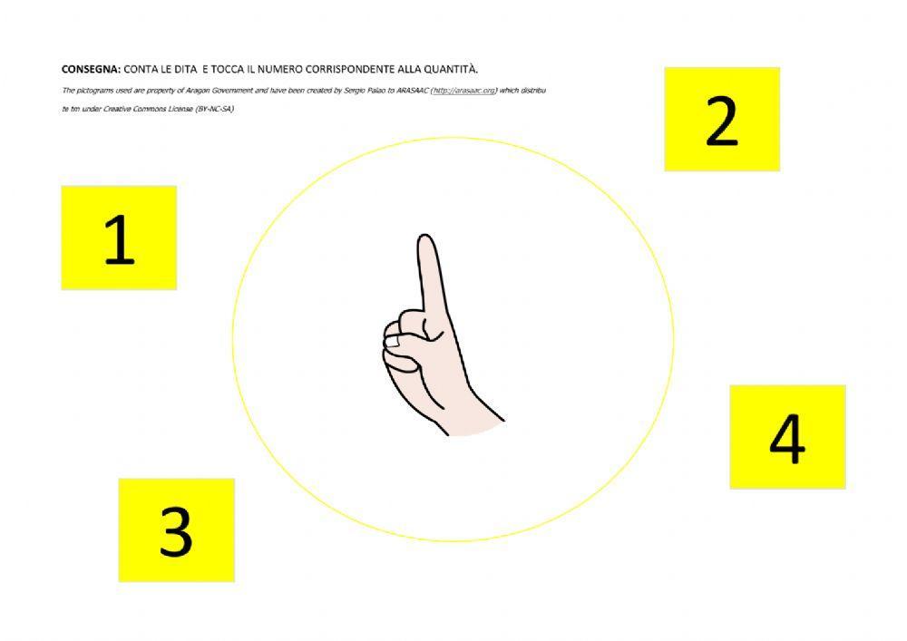 Associazione numero-quantità entro il n. 7.