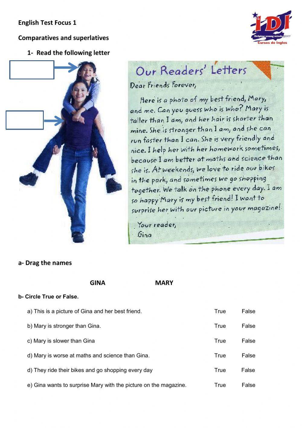 Test on comparatives and superlatives