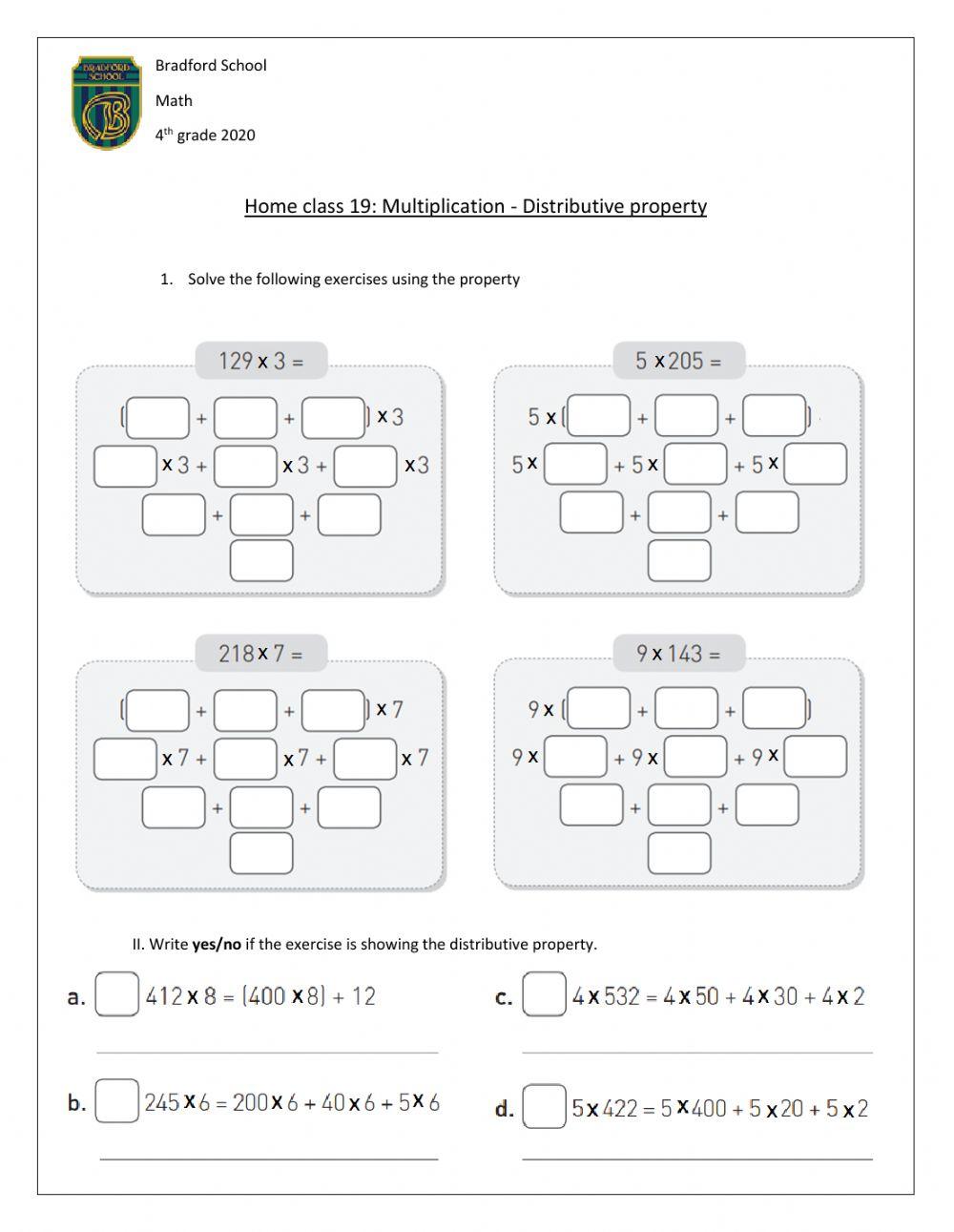 Distributive property