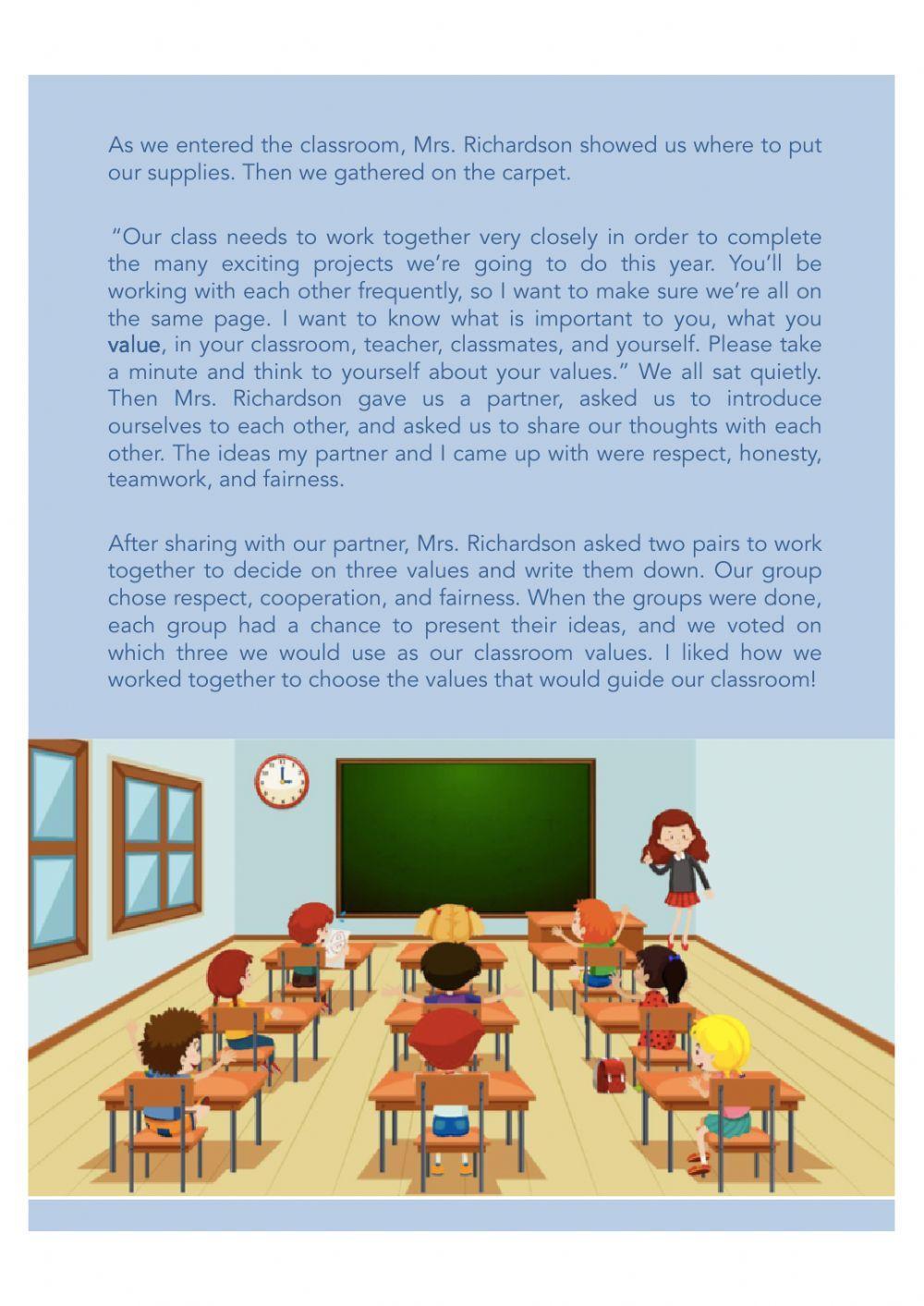 Comprehensive Reading : First Day