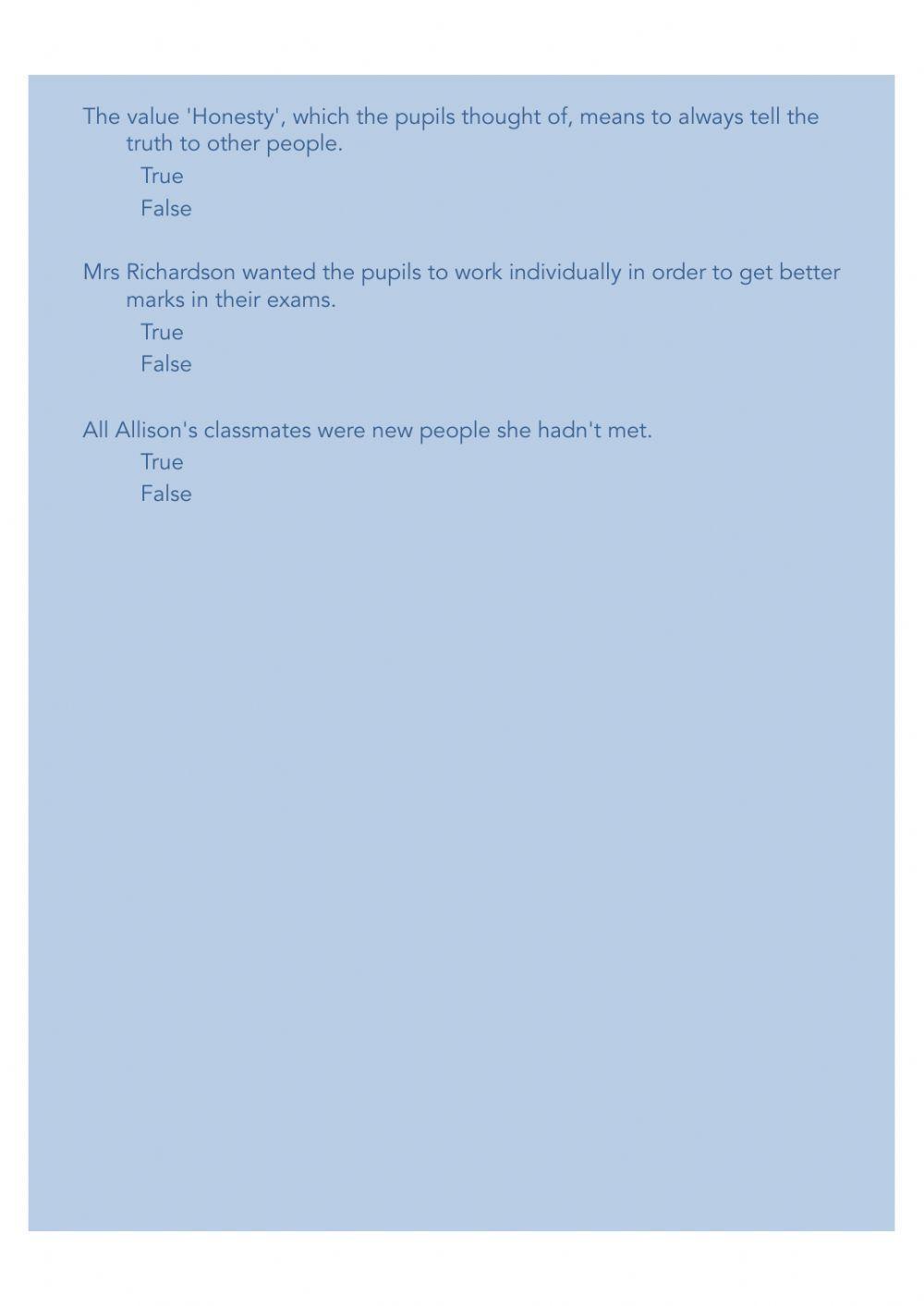 Comprehensive Reading : First Day