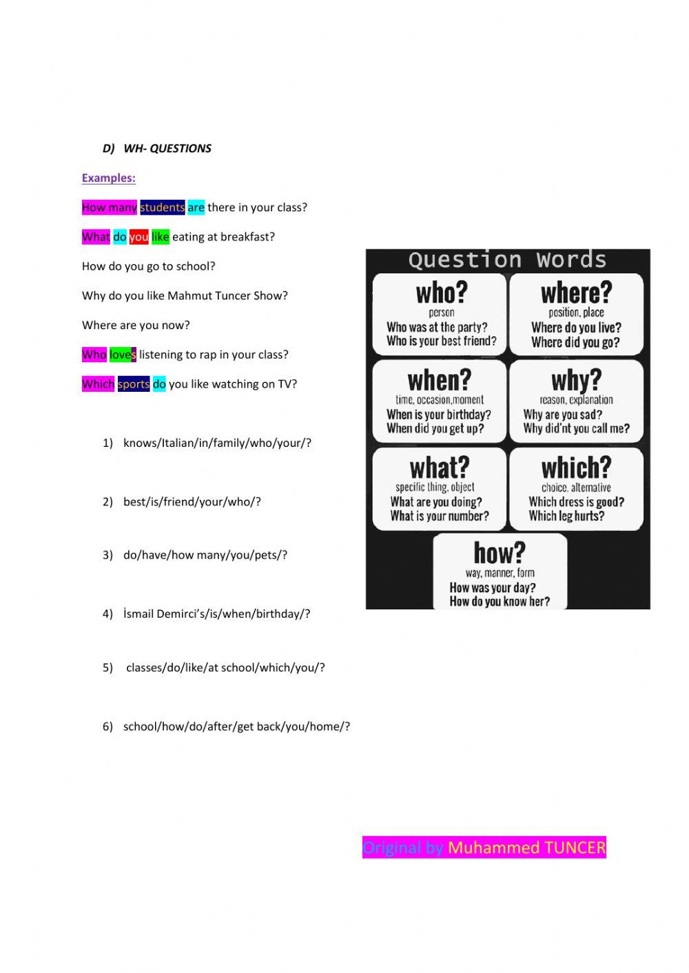 Present  C tense and Question Forms