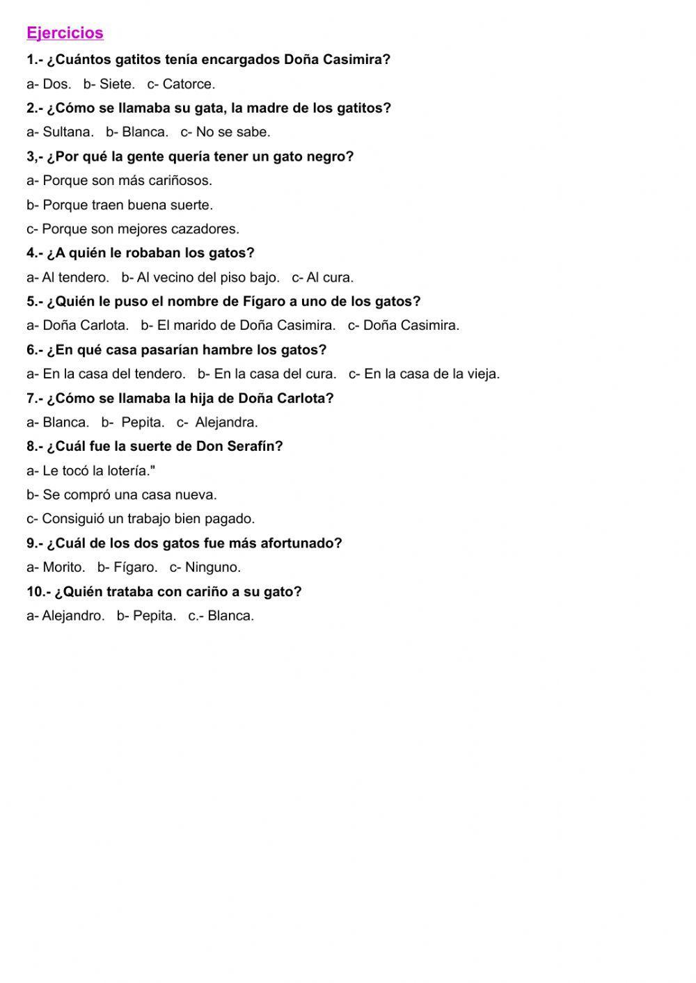 Lectura el gato negro