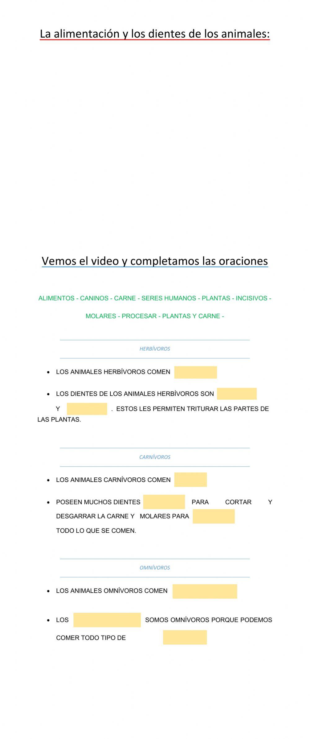 Alimentación de los animales - 5 DE JUNIO
