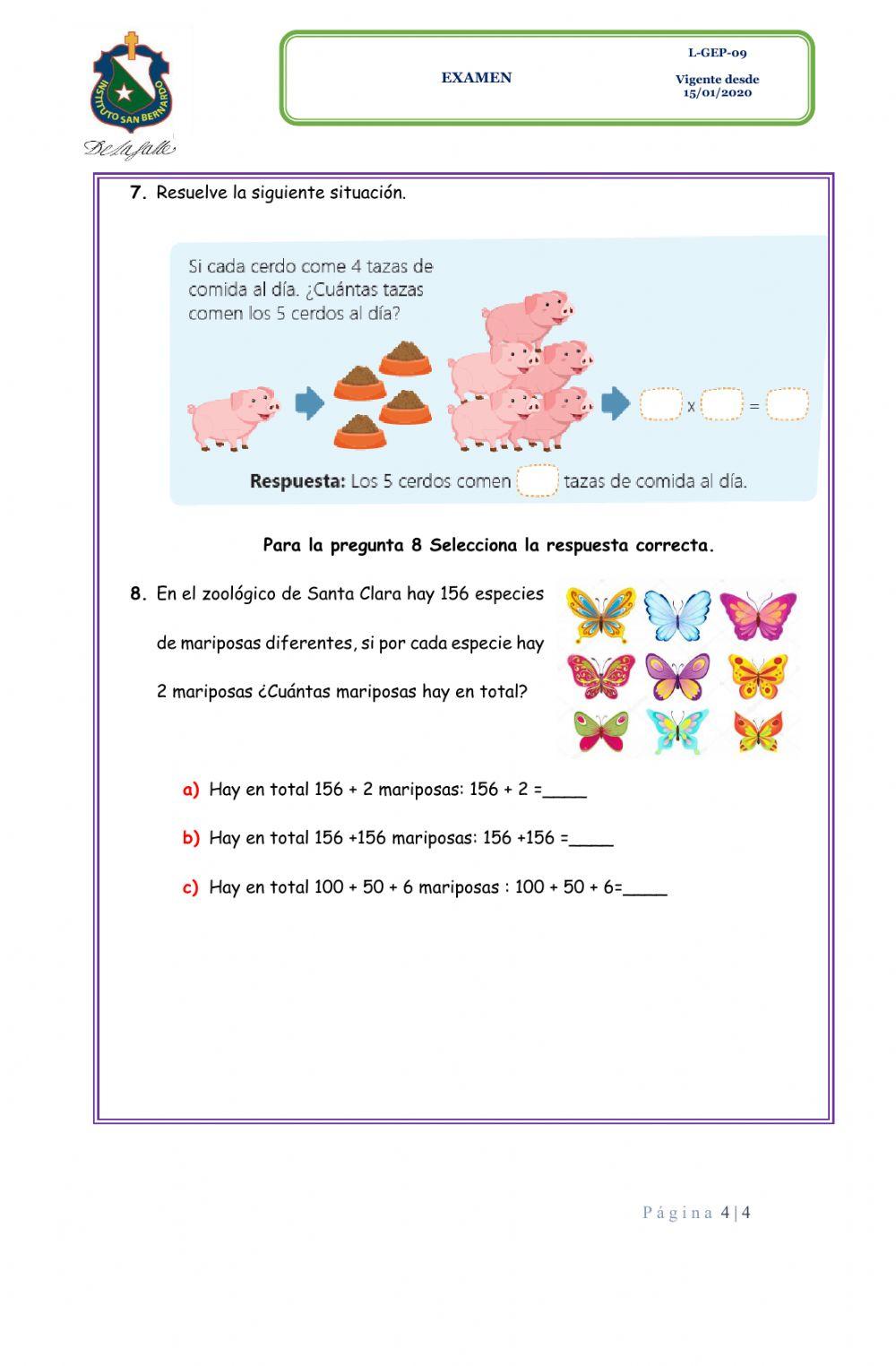 Multiplicación como suma reiterada, propiedades y problemas de multiplicación.