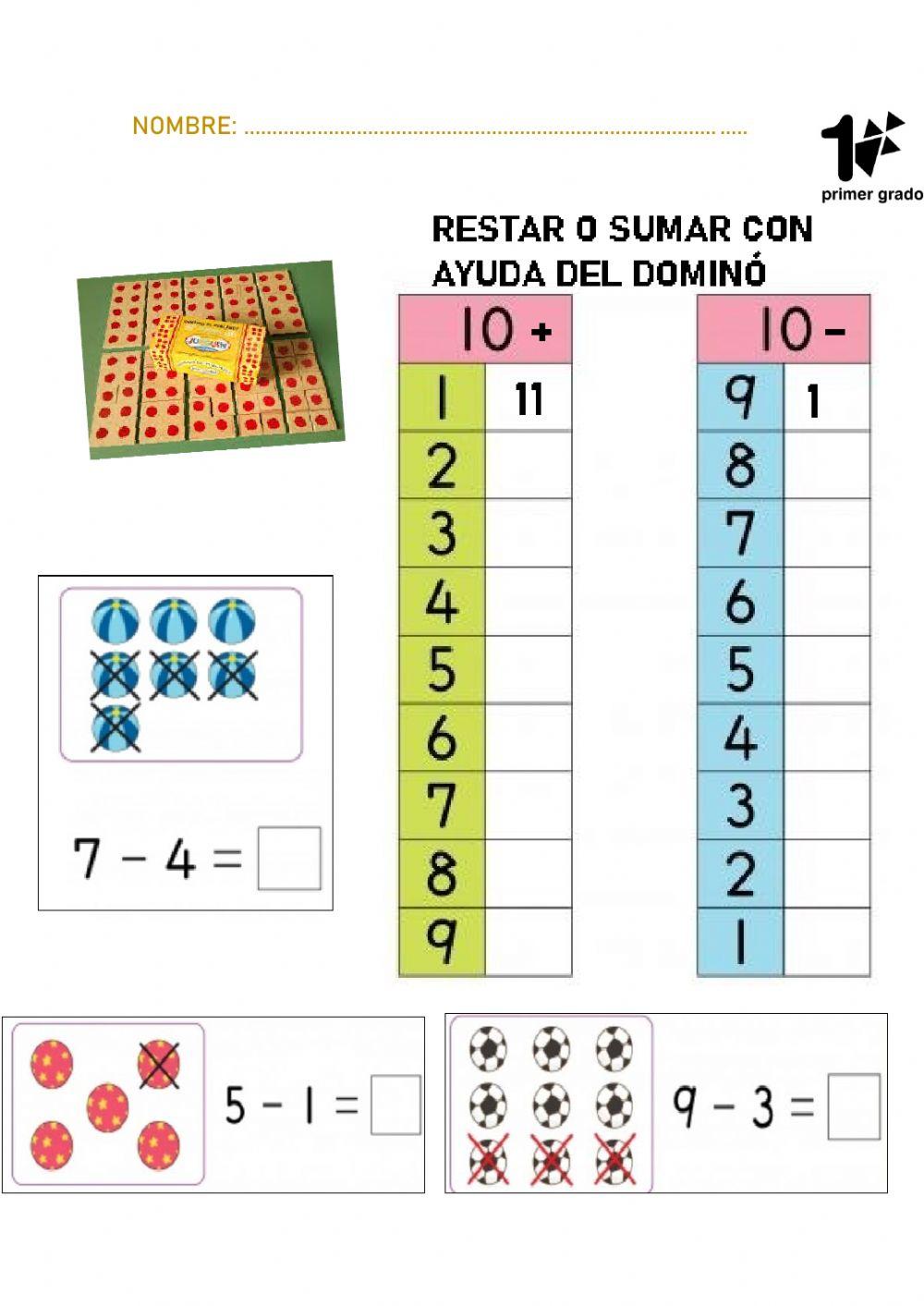 Tabla de sumas y restas