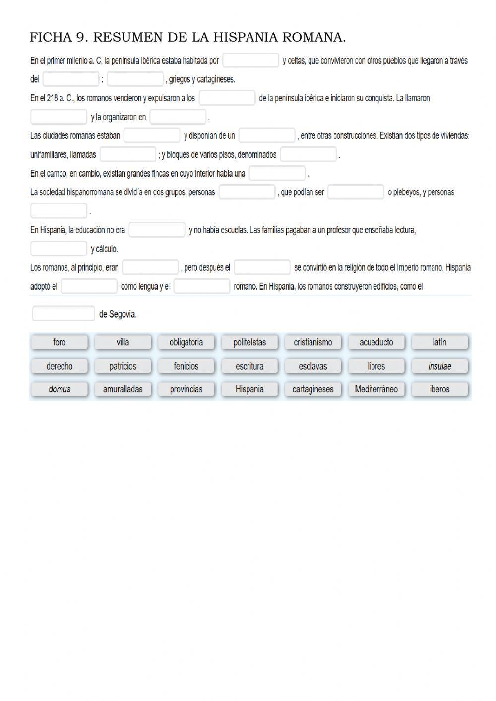 Resumen Hispania romana