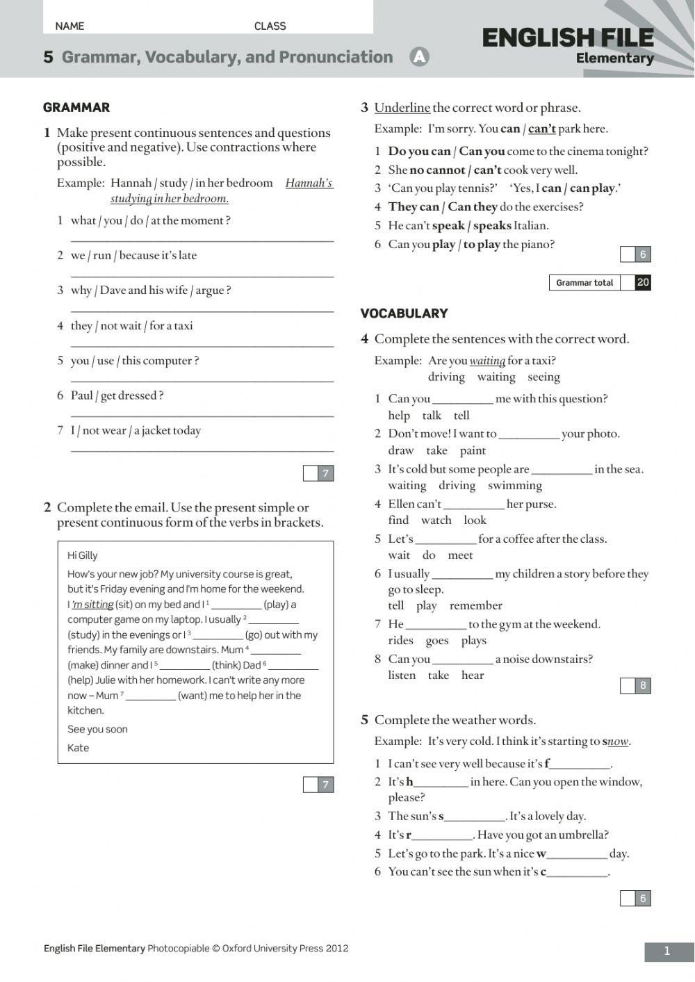 5793902 english file elementary unit 5 mariapiamauro