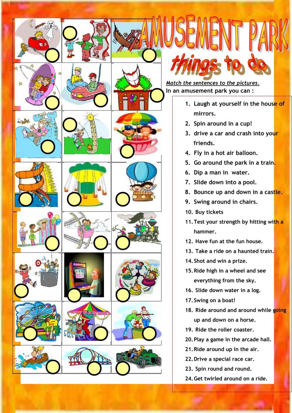 At the amusement park things to do