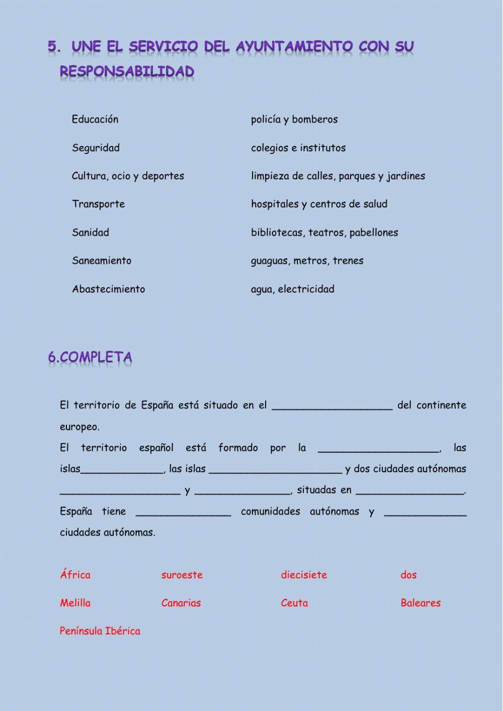 El territorio español