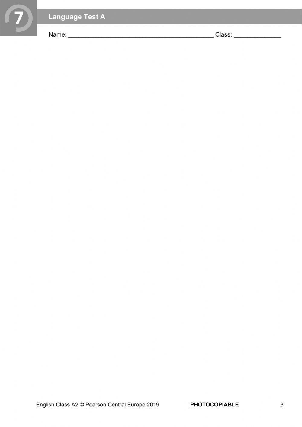 Test Unit 7 English Class A2