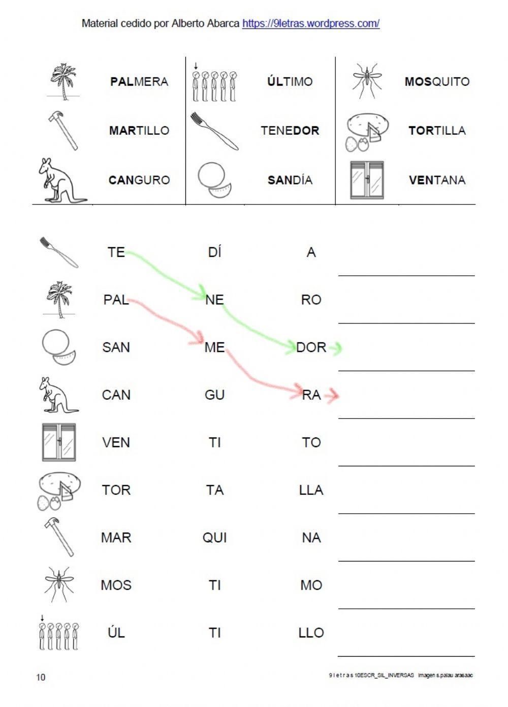 Sílabas inversas y mixtas 9