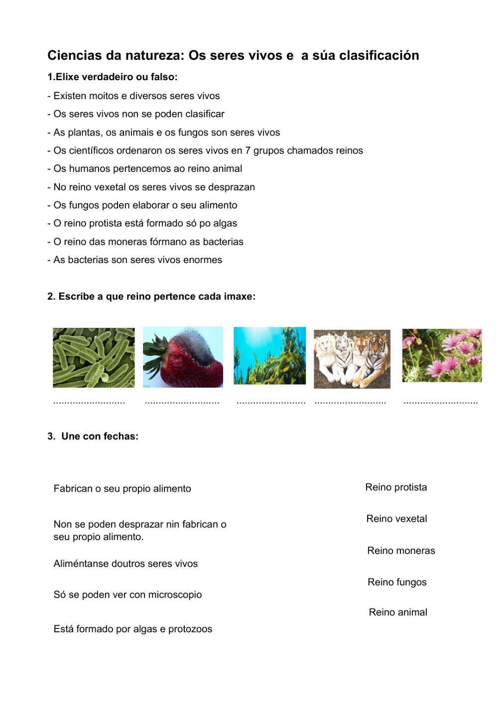 Os seres vivos e a súa clasificación