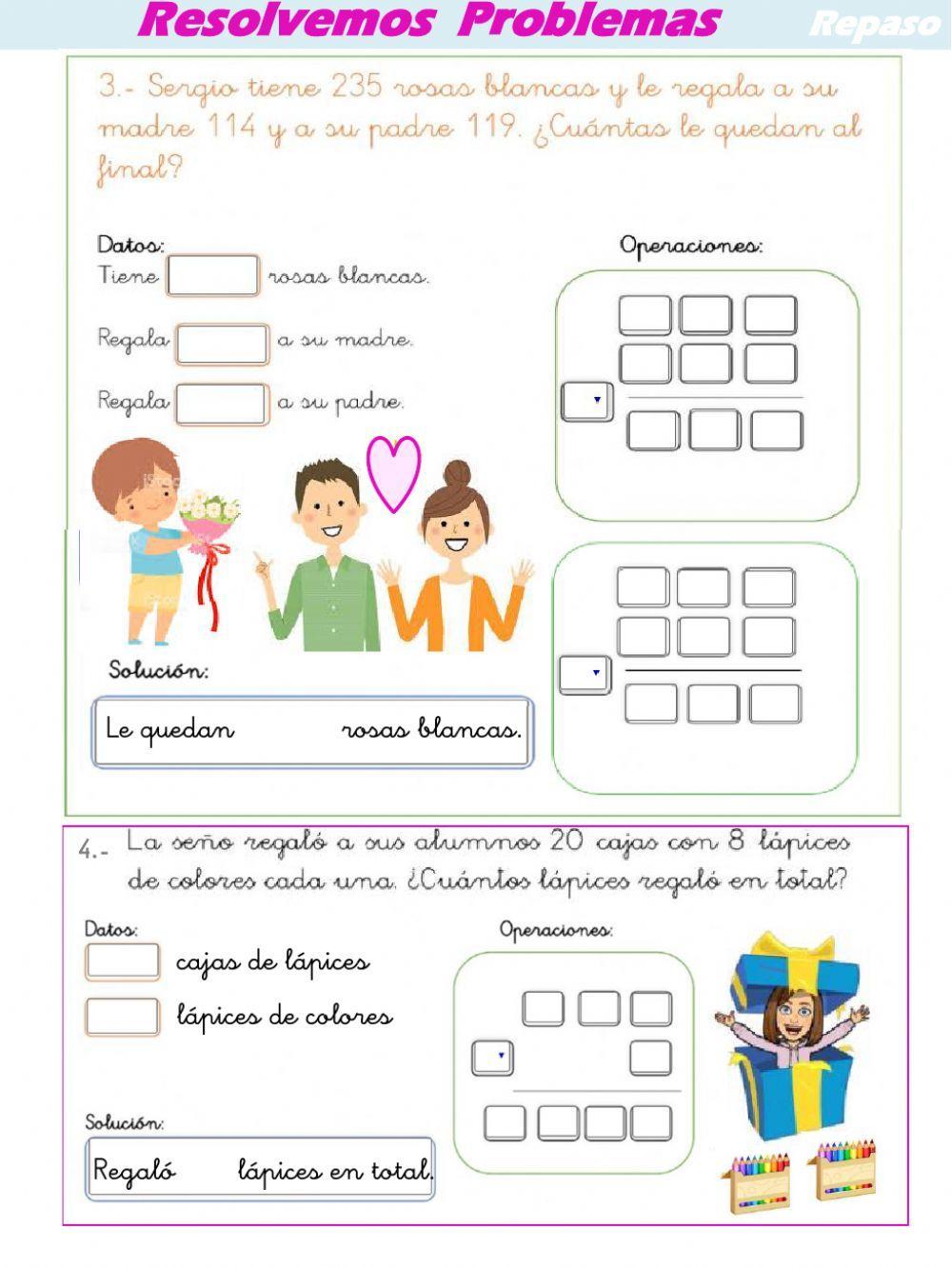 Problemas de 1 o más operaciones