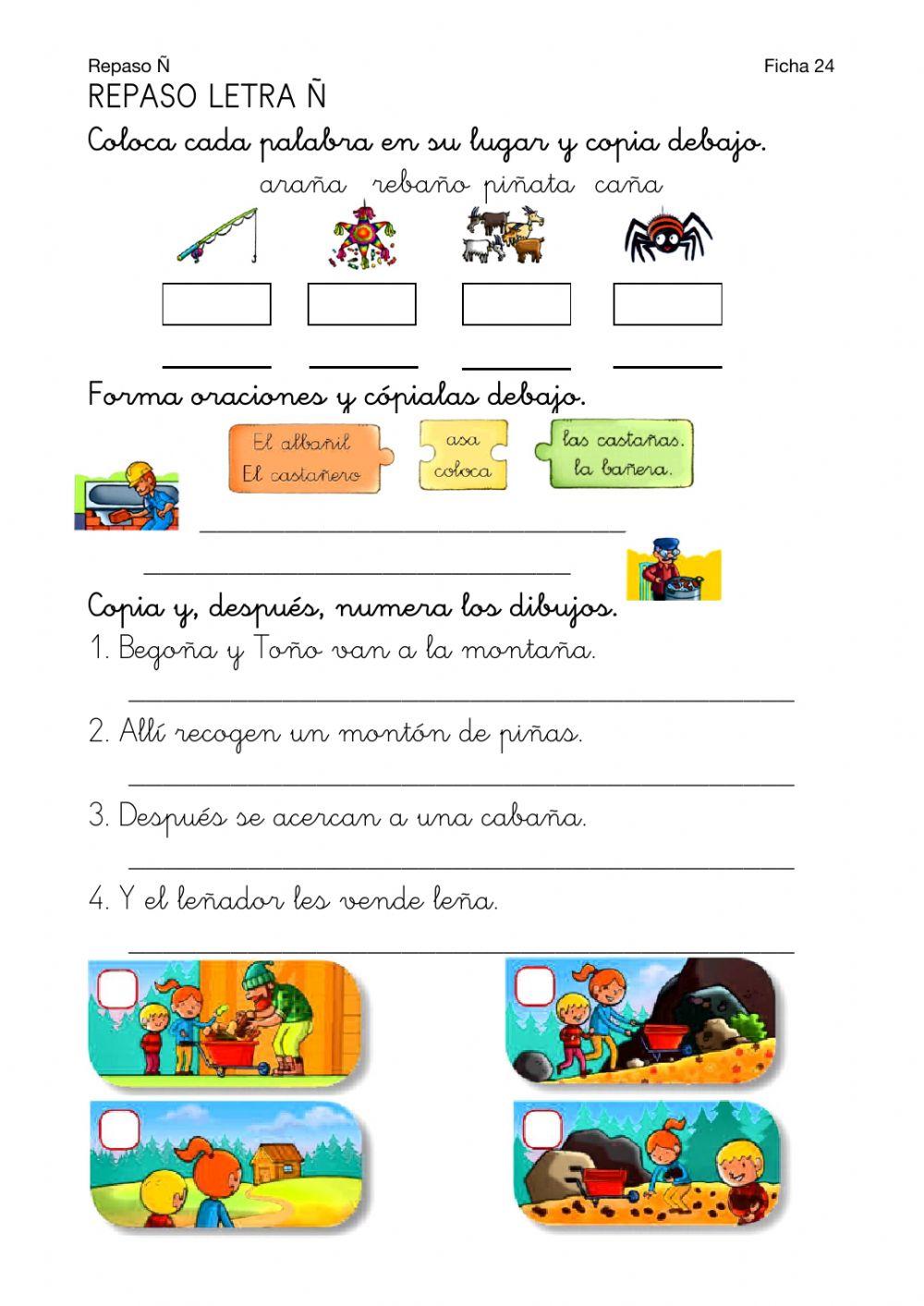 Lectoescritura-Ficha 24-Repaso Ñ