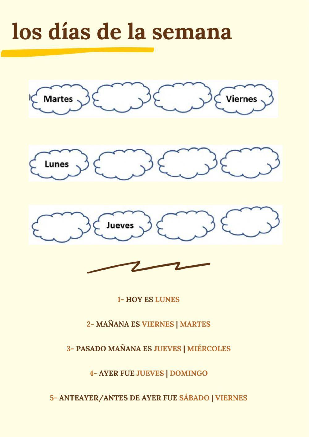 Los días de la semana online pdf exercise Live Worksheets