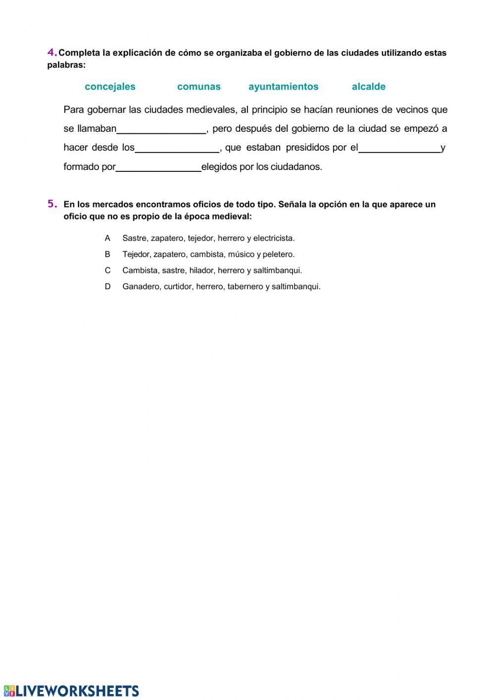 Las ciudades en la Edad Media