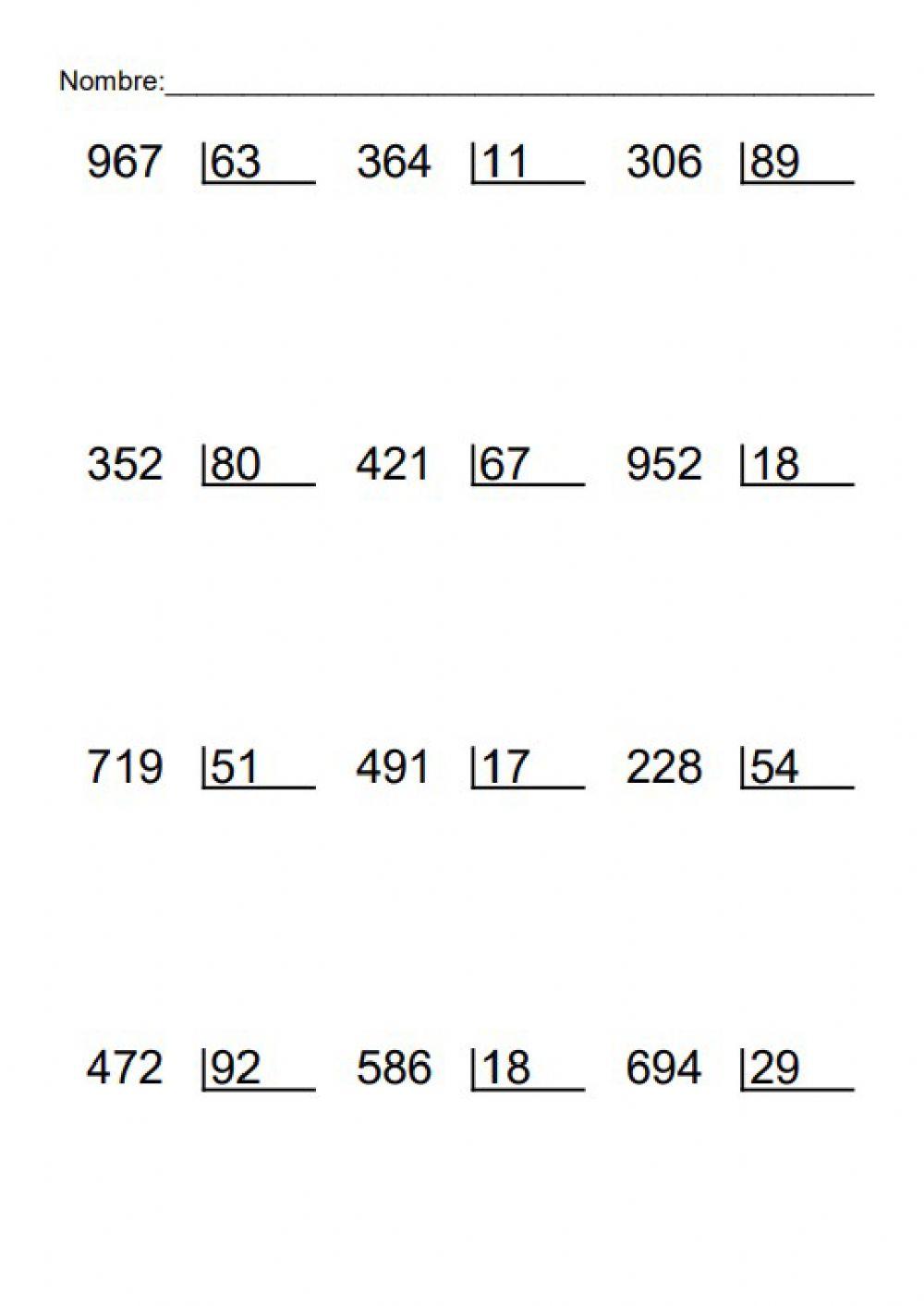 Divisiones por 2 cifras