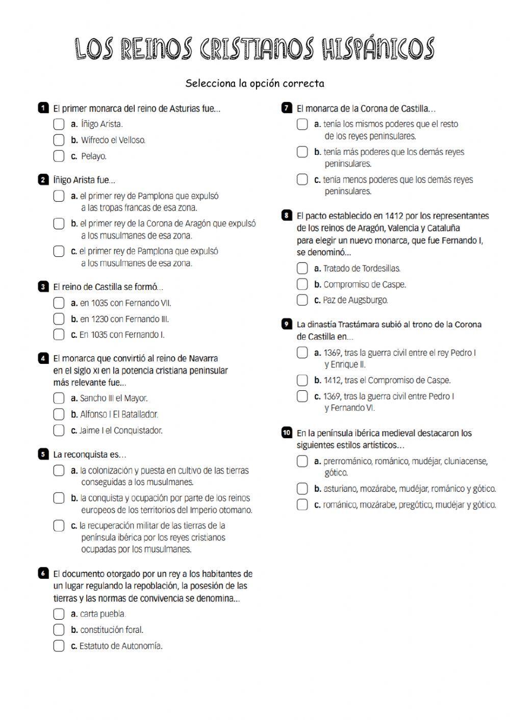 Los reinos cristianos