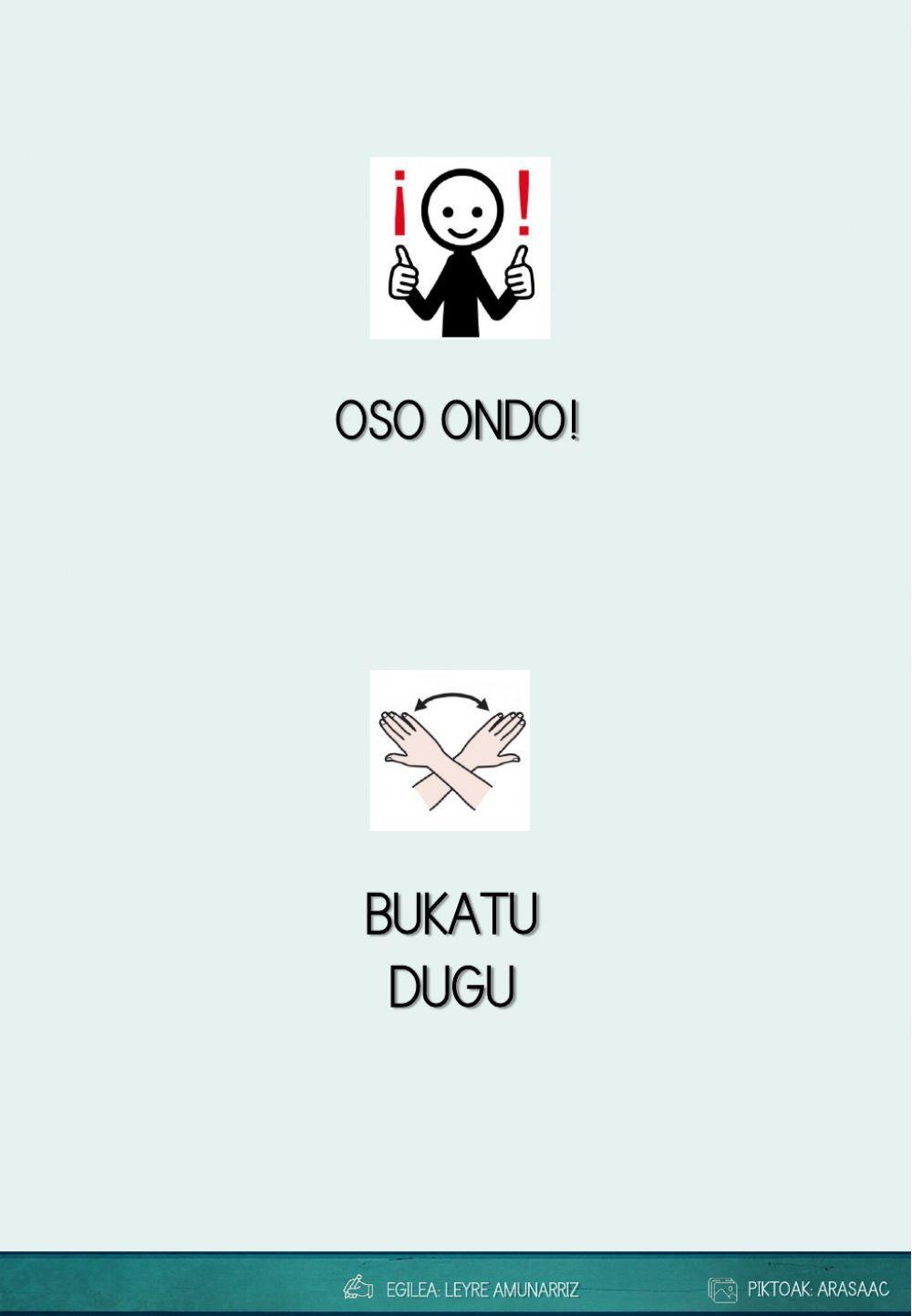 Esaldian entzundako hitzak aukeratu: UDA