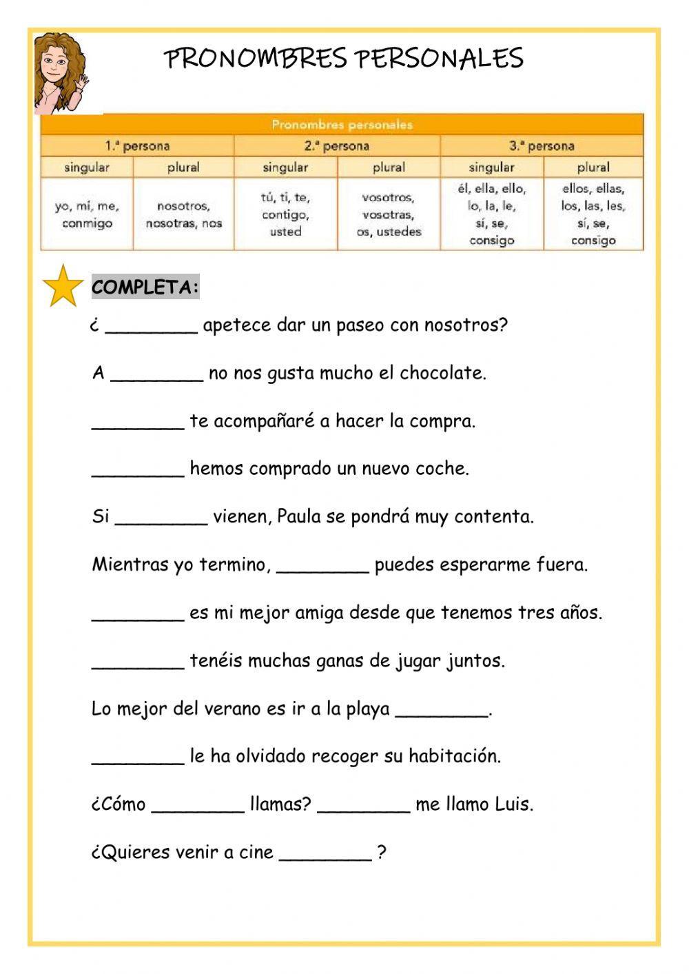 Pronombres personales Pronombres personales
