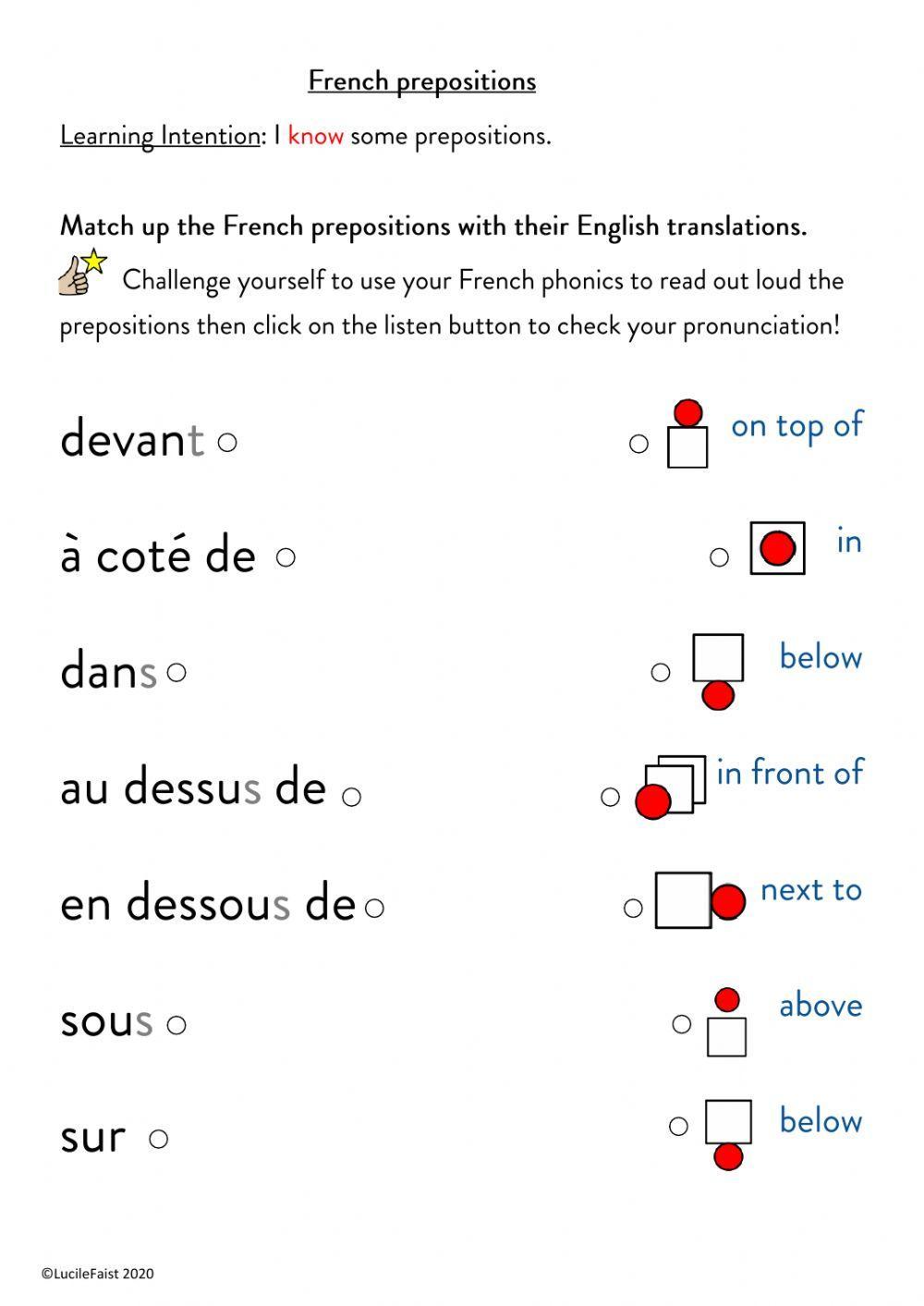 French prepositions