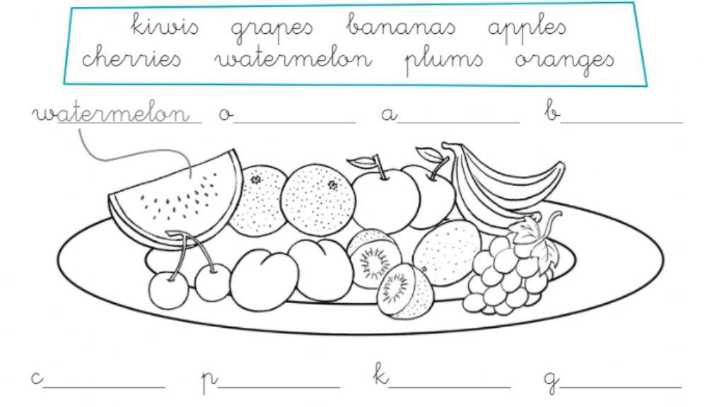 Fruits, match and name