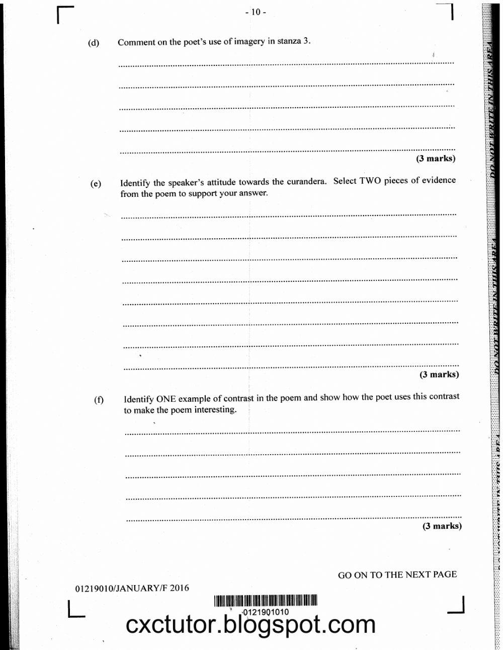 Cxc english b paper 1 5795906 gcarmichael