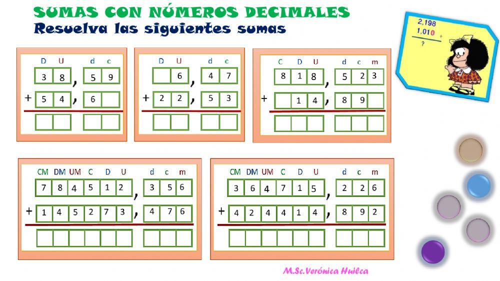 Suma con números decimales