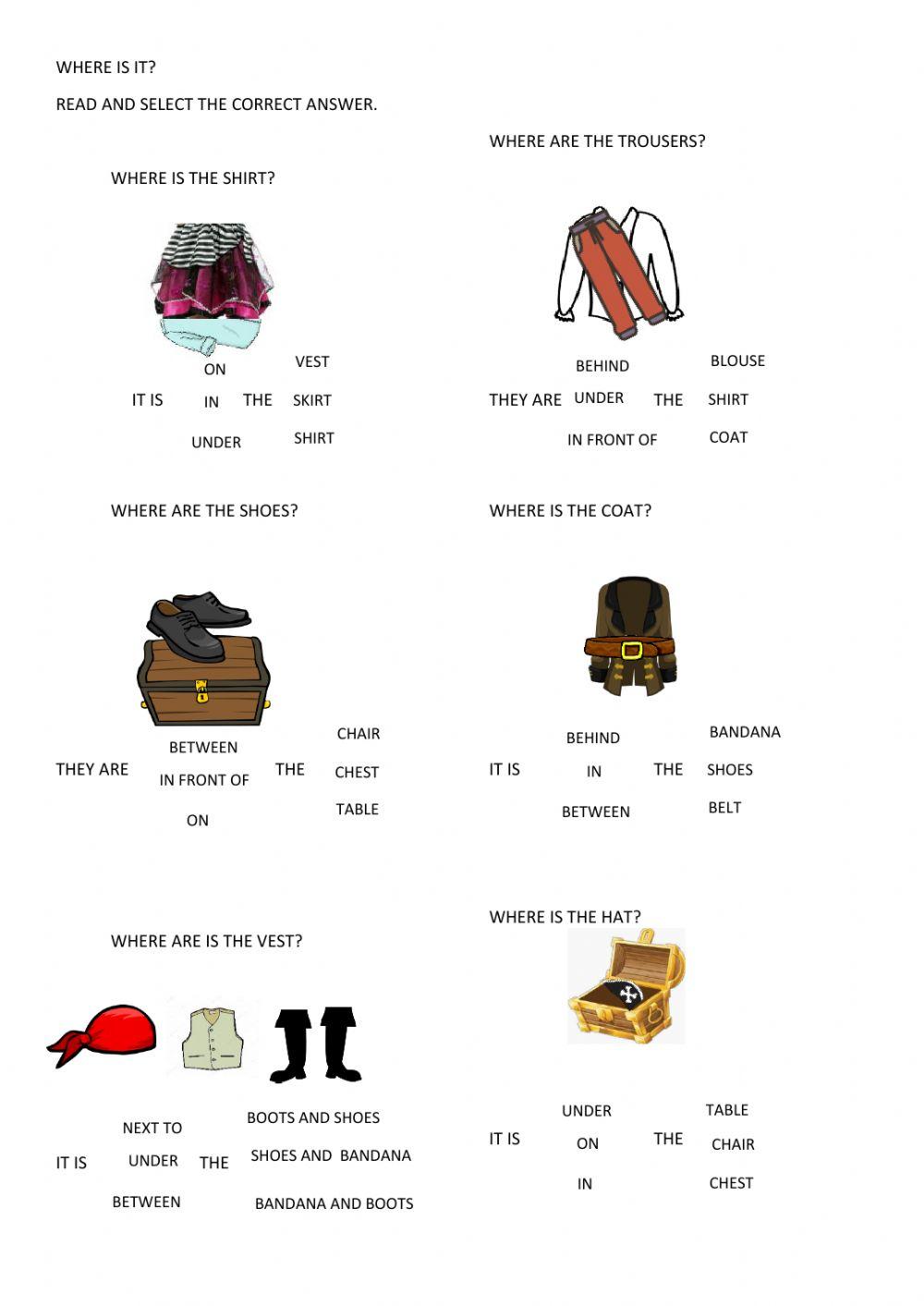 Pirate clothes and prepositions