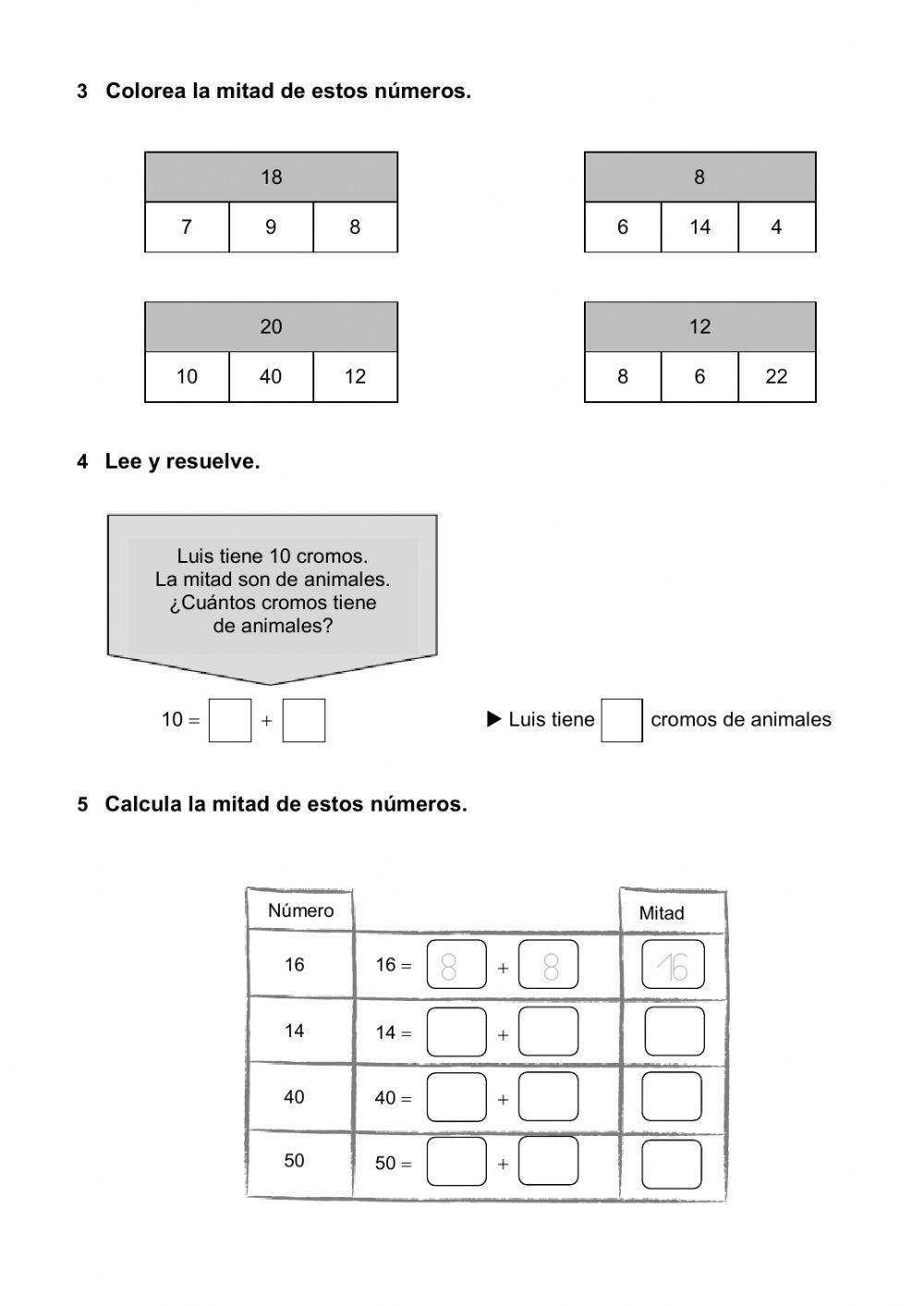 Mitad de una cantidad