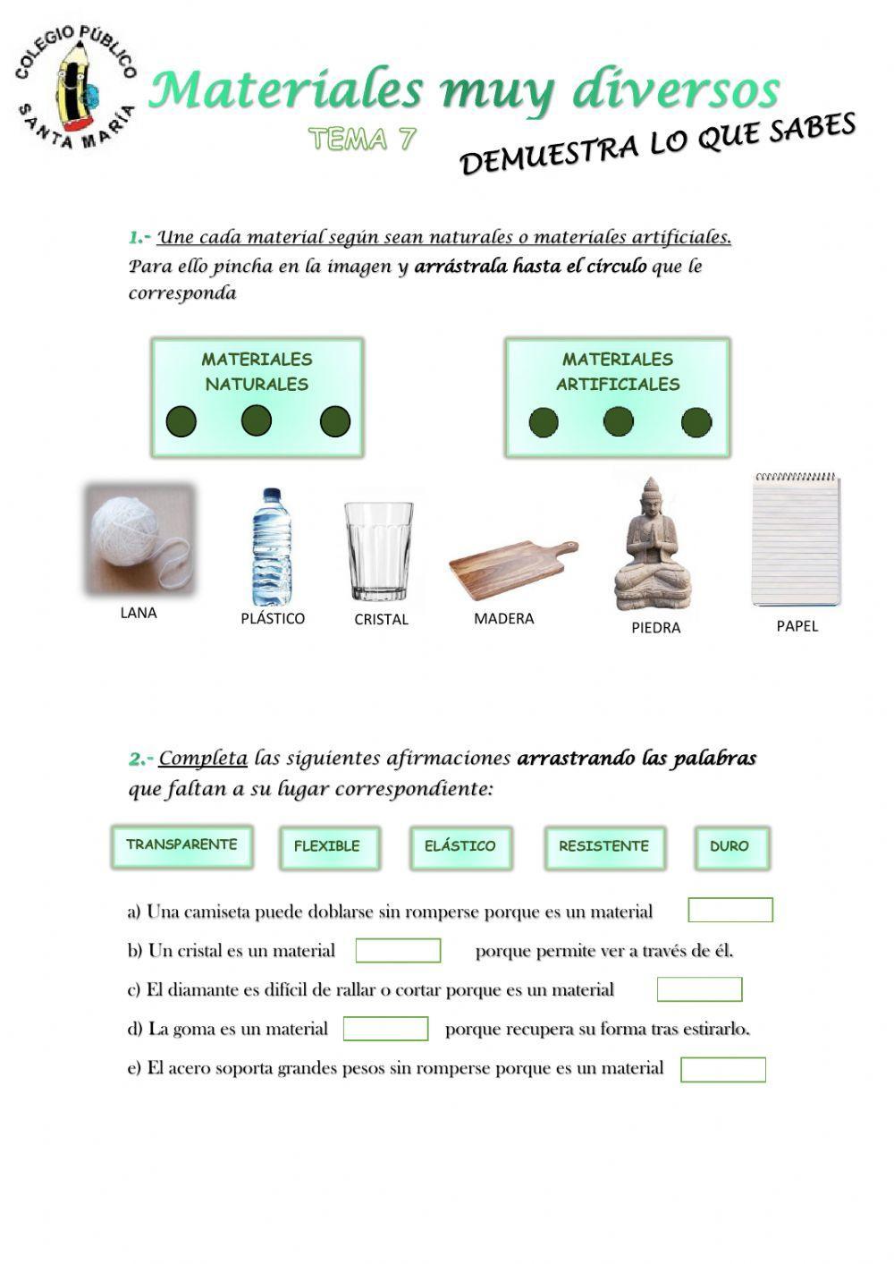Tema 7: Materiales muy diversos